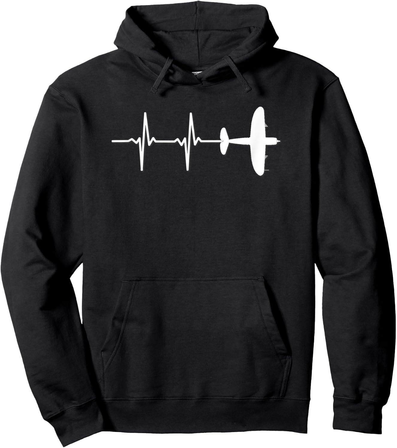 EKG Warbird P-47 Thunderbolt Fighter Airplane Hoodie - Hoodie | Black