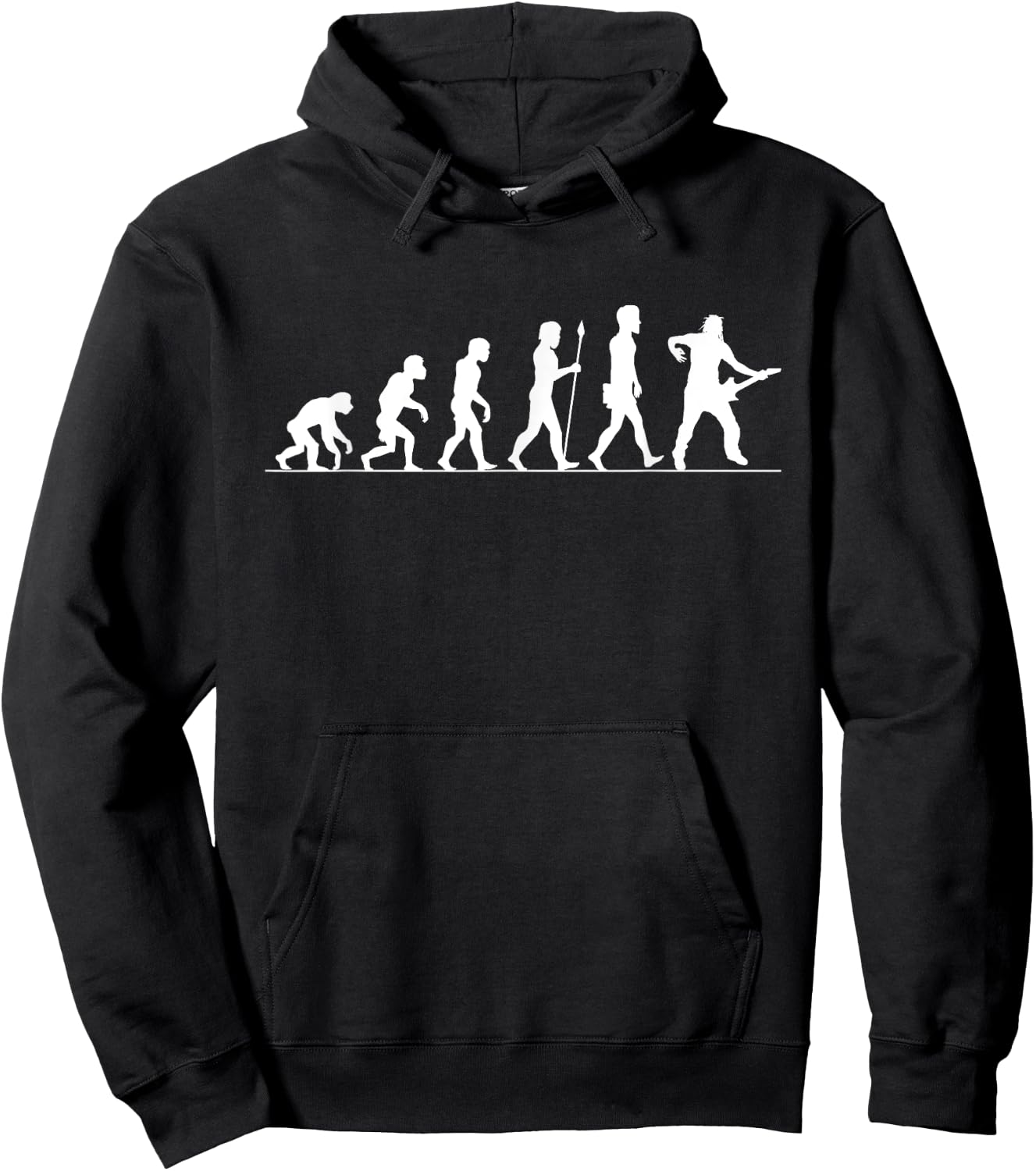 Guitar Evolution Funny Gift Rocker Guitar Player Hoodie - Hoodie | Black