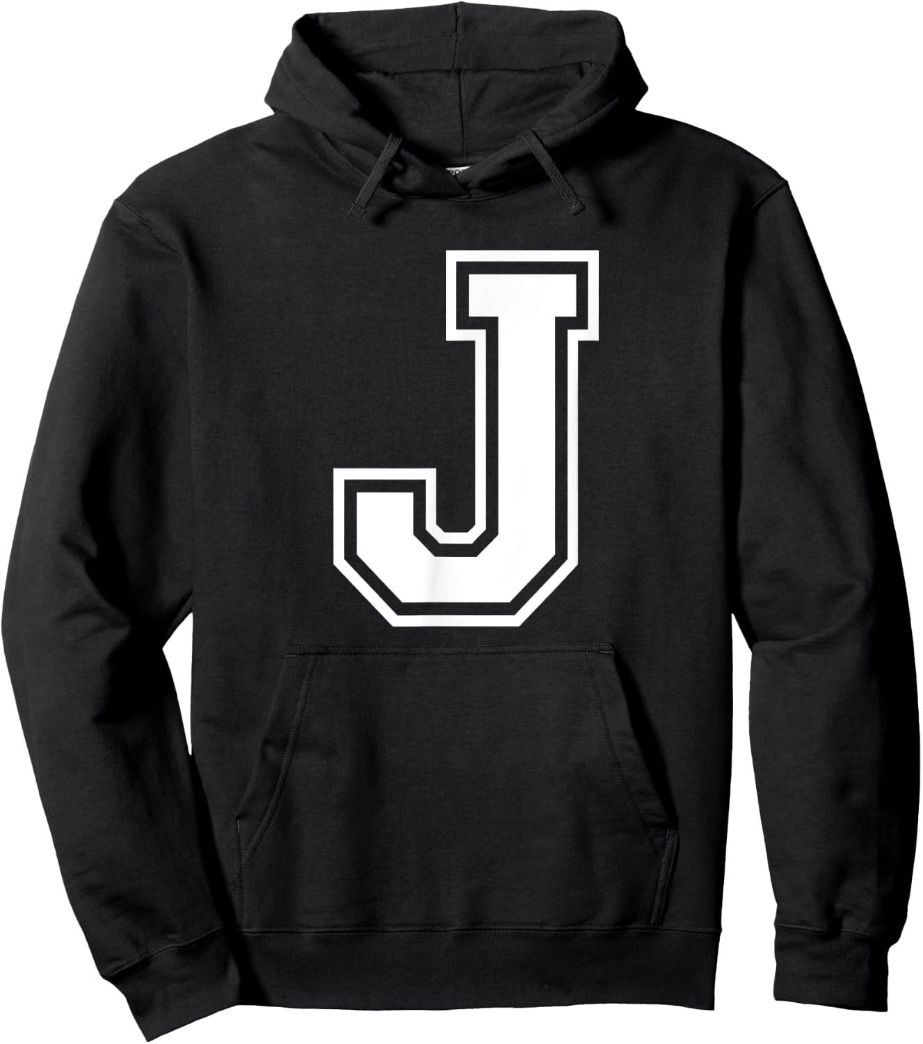 Letter J Name Initial Varsity Alphabet Monogram Hoodie - Hoodie | Black