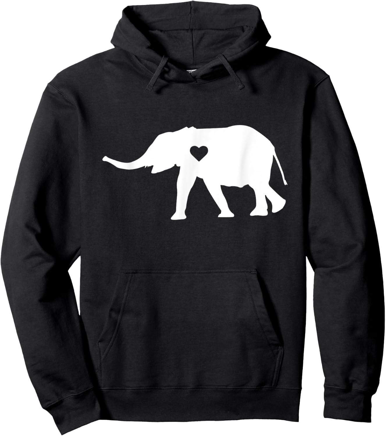 Love Heart Elephant Silhouette Gift Hoodie - Hoodie | Black