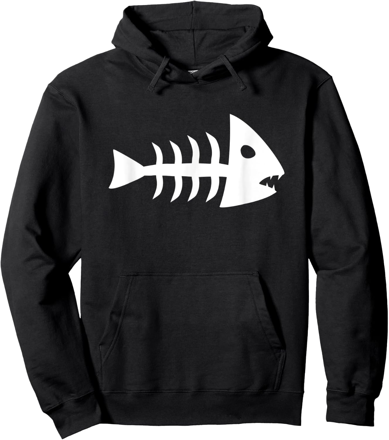Cool White Piranha Fish Skeleton Hoodie - Hoodie | Black