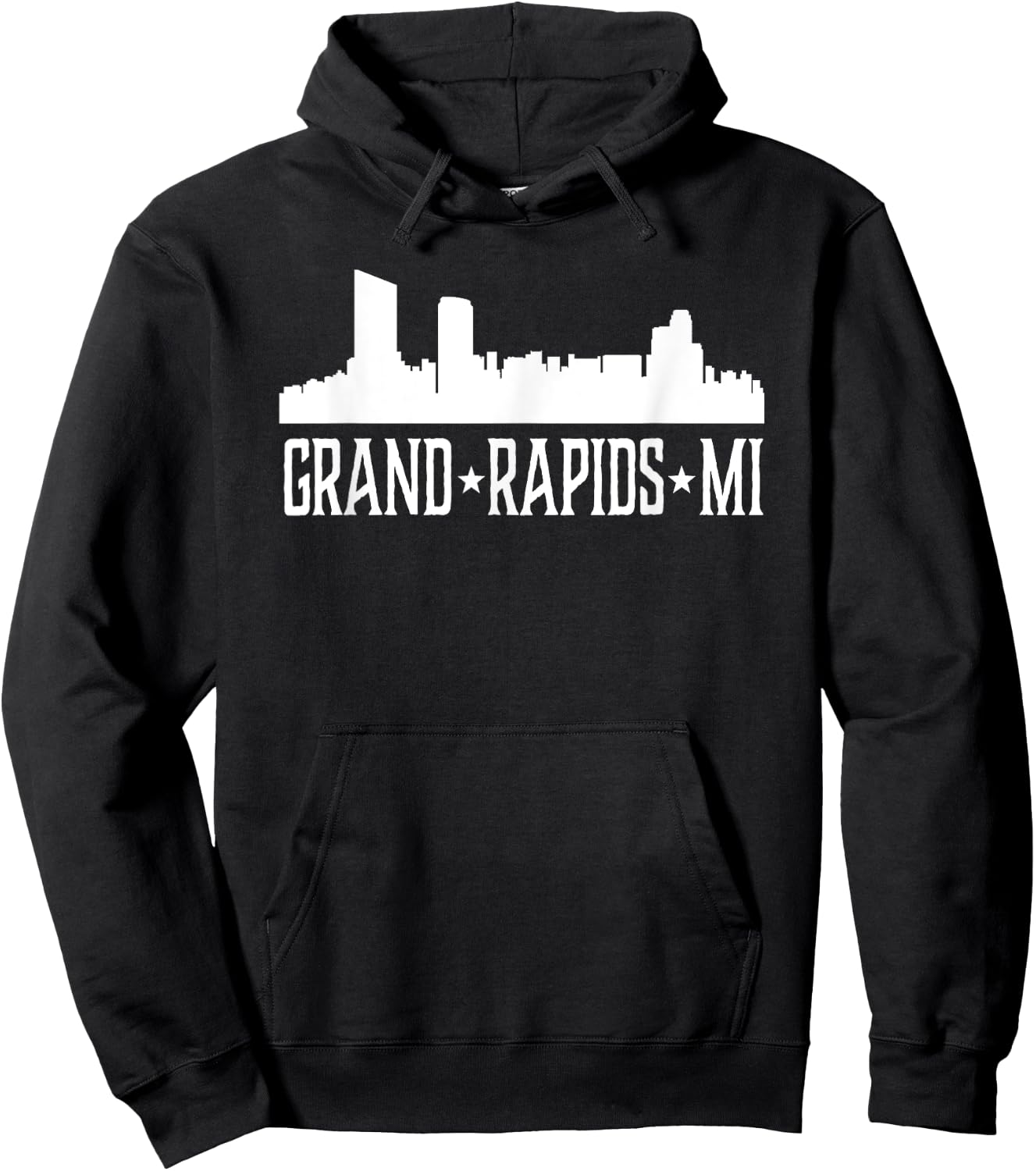 Grand Rapids MI Michigan Cities Skyline Silhouette T Hoodie - Hoodie | Black