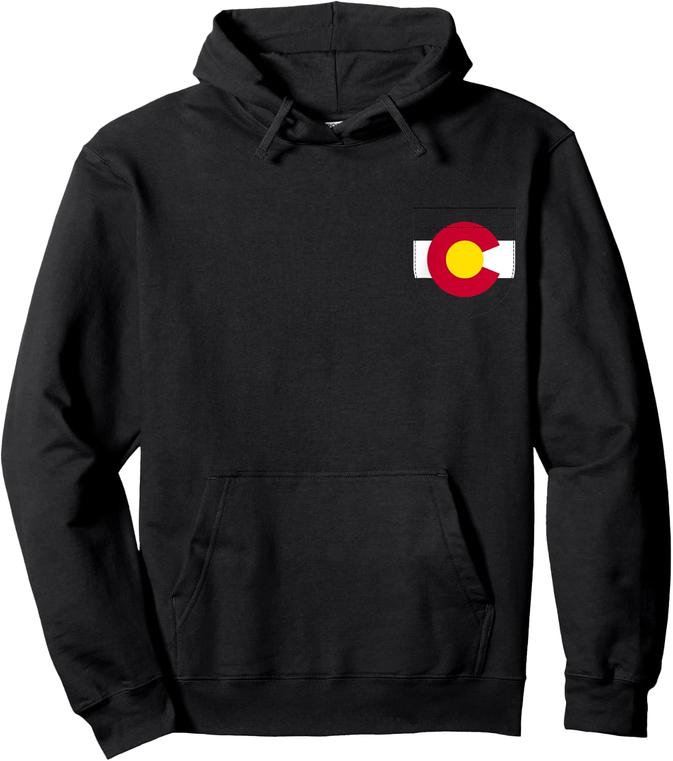 Colorado Flag Fake Pocket Graphic Men Women Kids Hoodie - Hoodie | Black