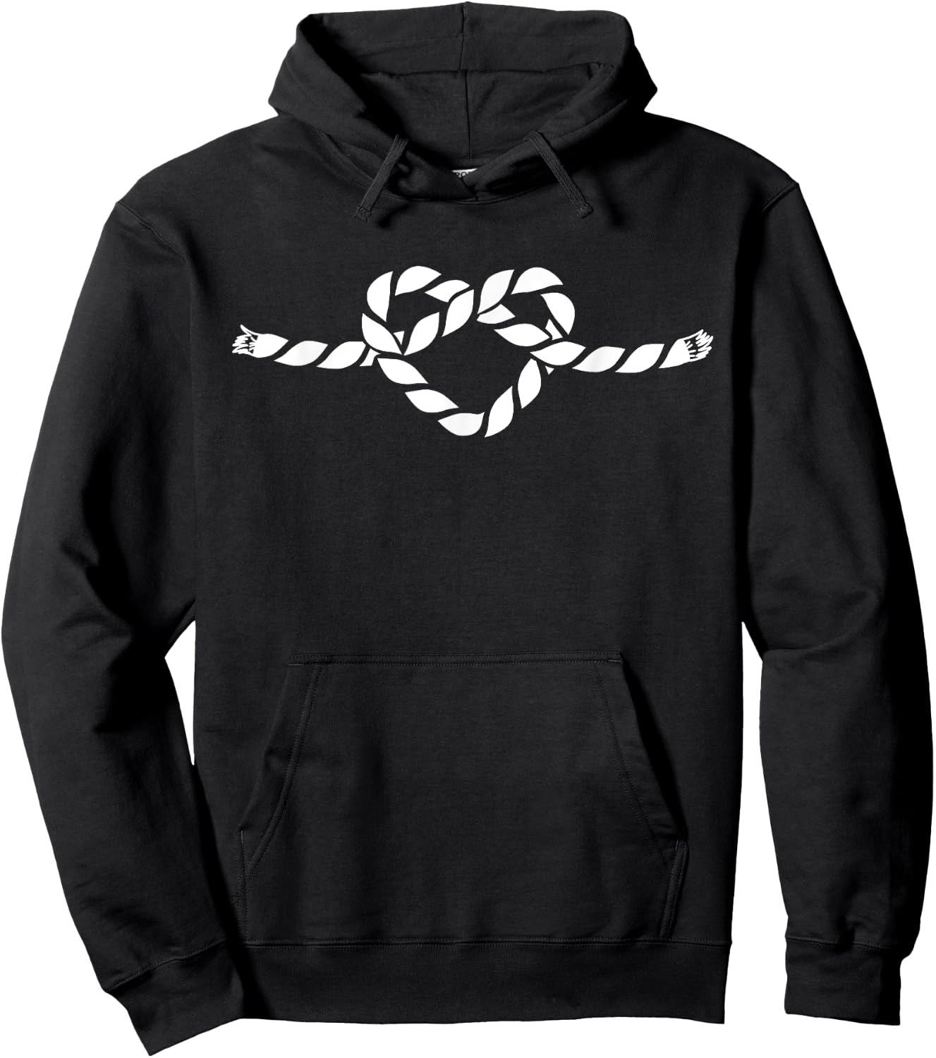 Love Knot - Marine Nautical Heart Rope Sailor Hoodie - Hoodie | Black