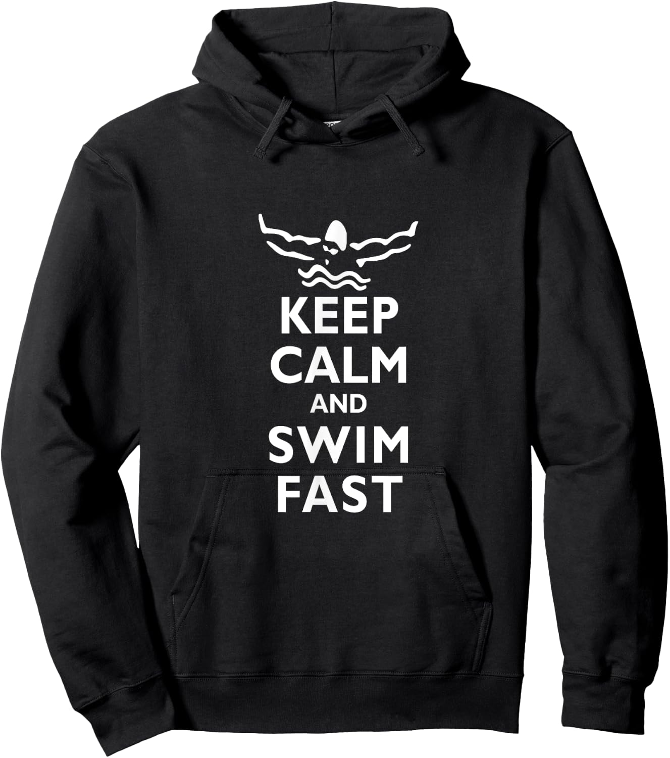 Keep Calm and Swim Fast Butterfly Swimming Hoodie - Hoodie | Black