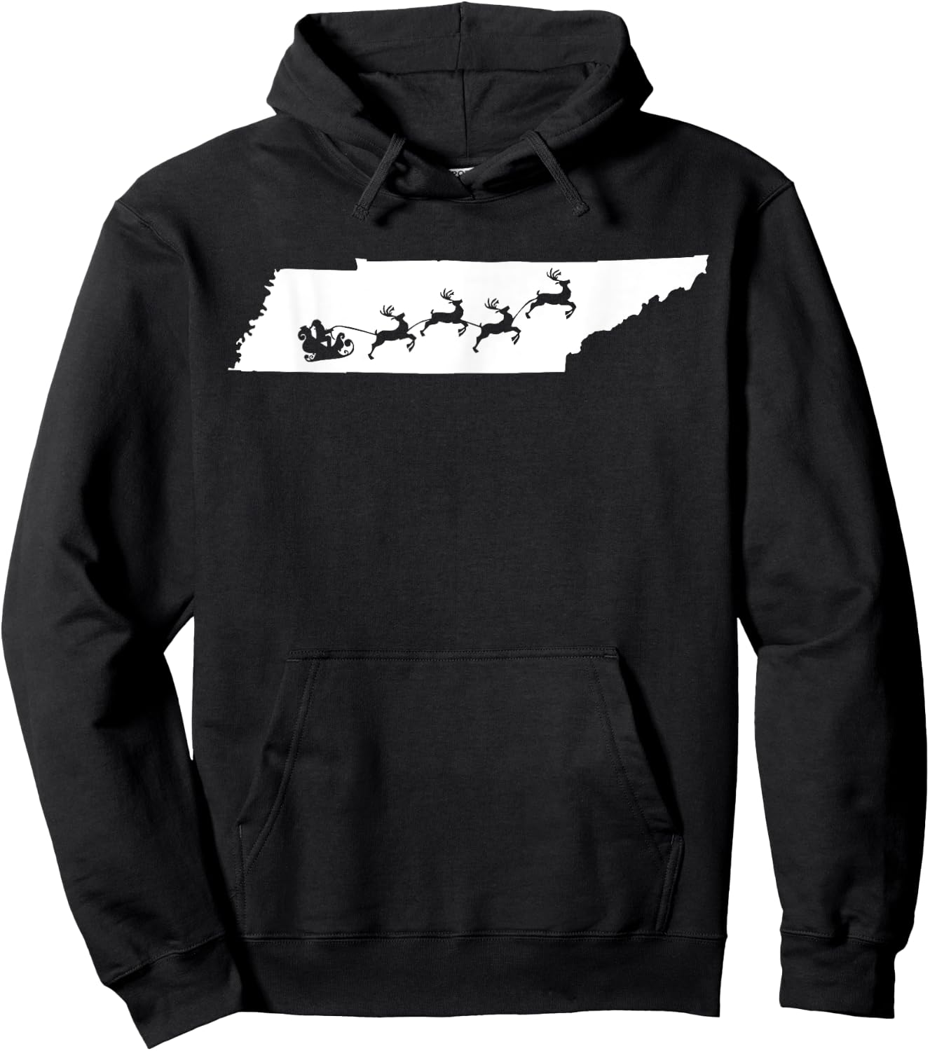 Tennessee Map Santa Christmas Reindeer XMas Hoodie - Hoodie | Black