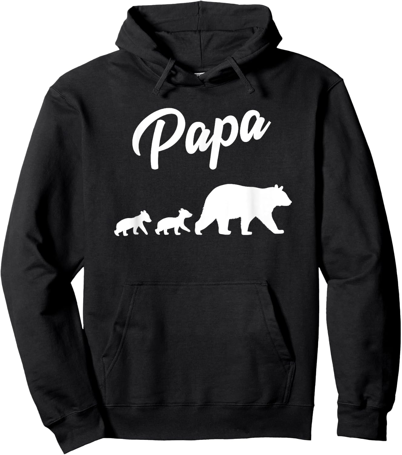 Twin Dad Papa Bear Two Cubs | 2 Kids Father's Day Gift Hoodie - Hoodie | Black