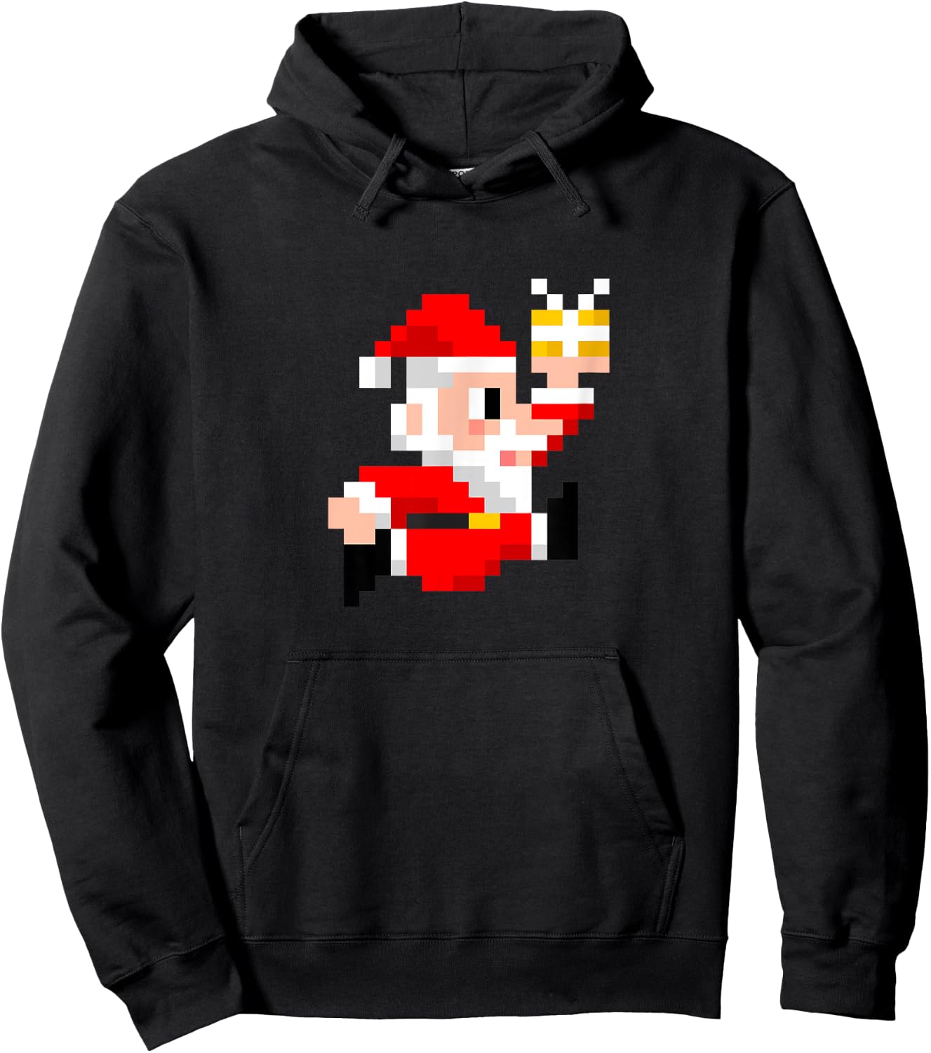 8-Bit Santa Claus Christmas Hoodie - Hoodie | Black