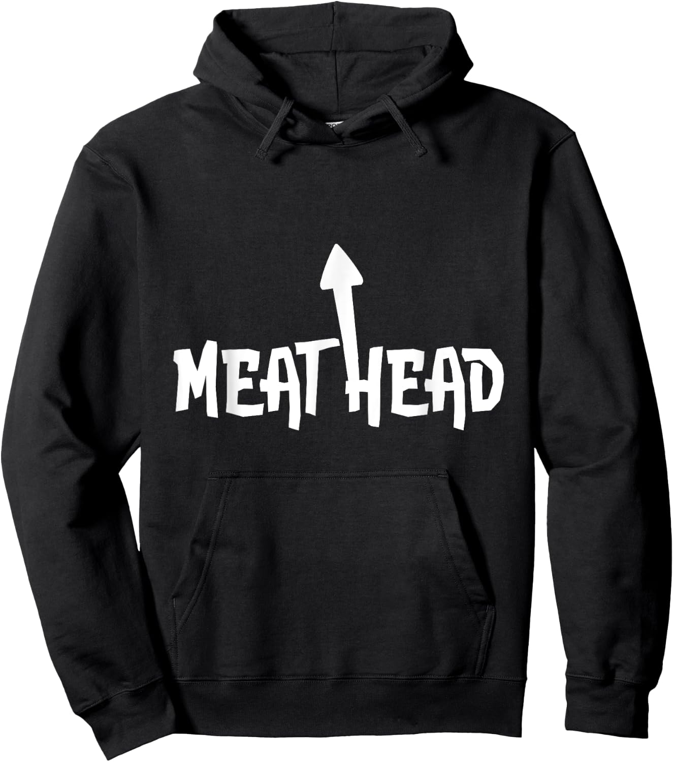 MeatHead Shirt | Self Deprecating Arrow Up Meat Head Hoodie - Hoodie | Black