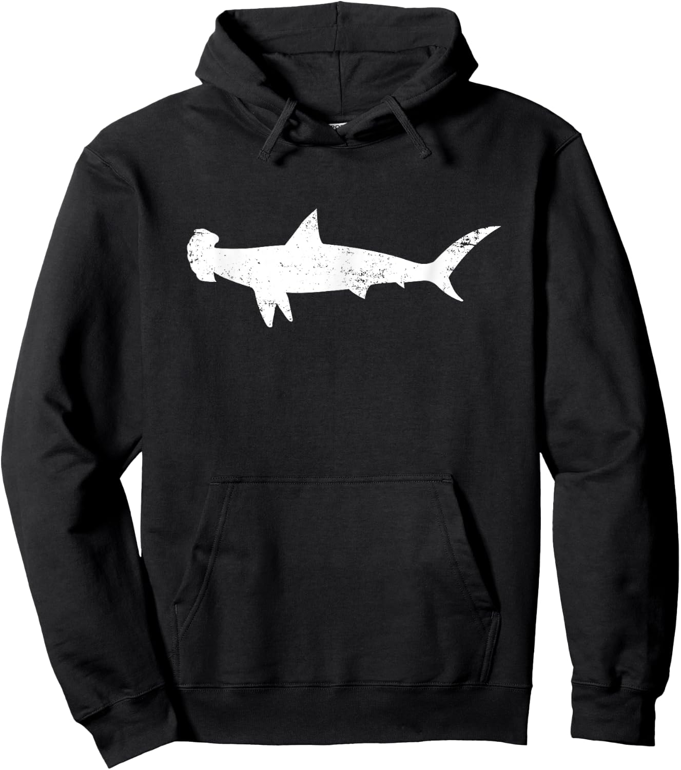 Vintage Distressed Hammerhead Shark Hoodie - Hoodie | Black
