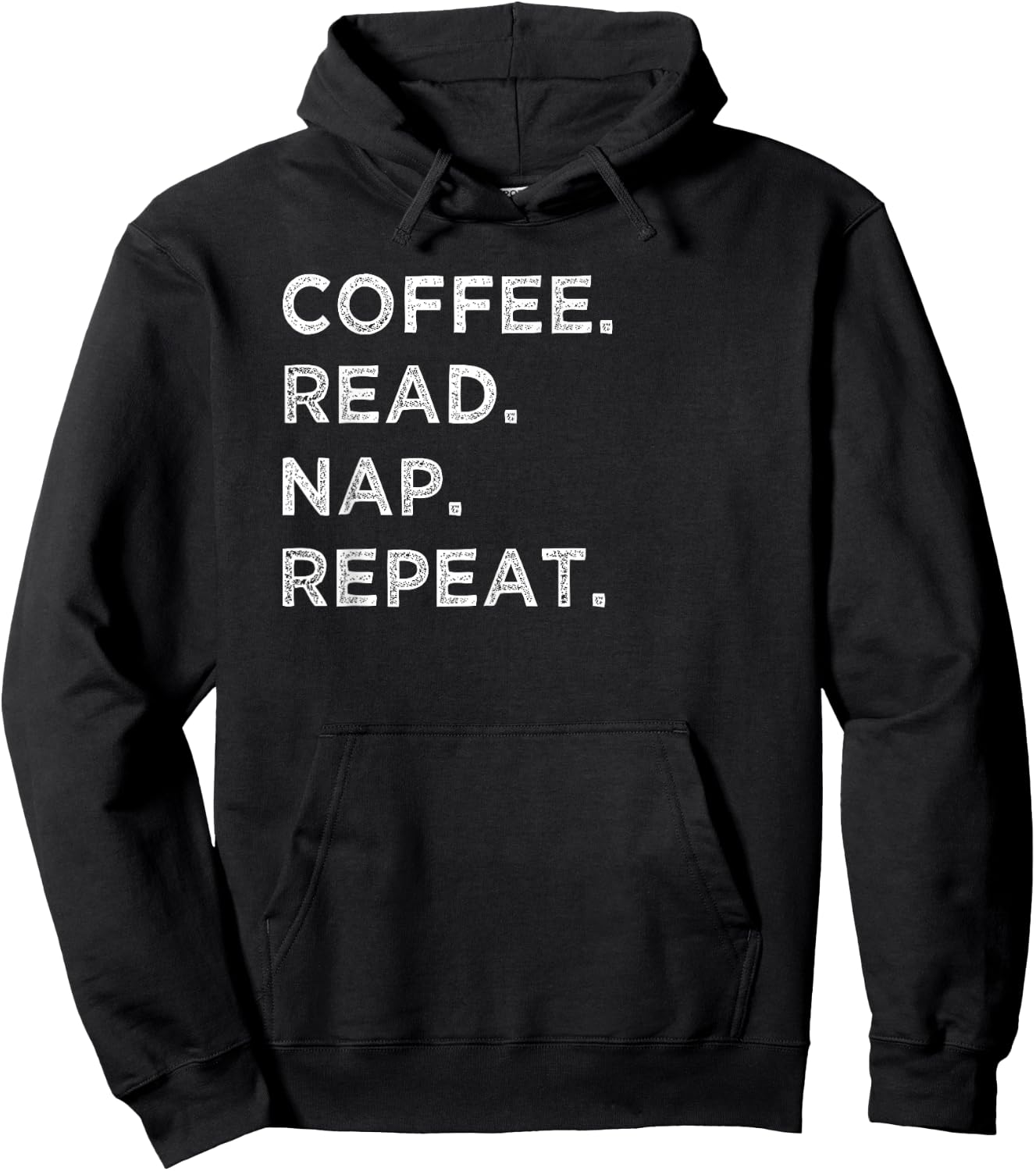 Coffee Read Nap Repeat Funny Book Reading Lovers Gift Shirt Hoodie - Hoodie | Black