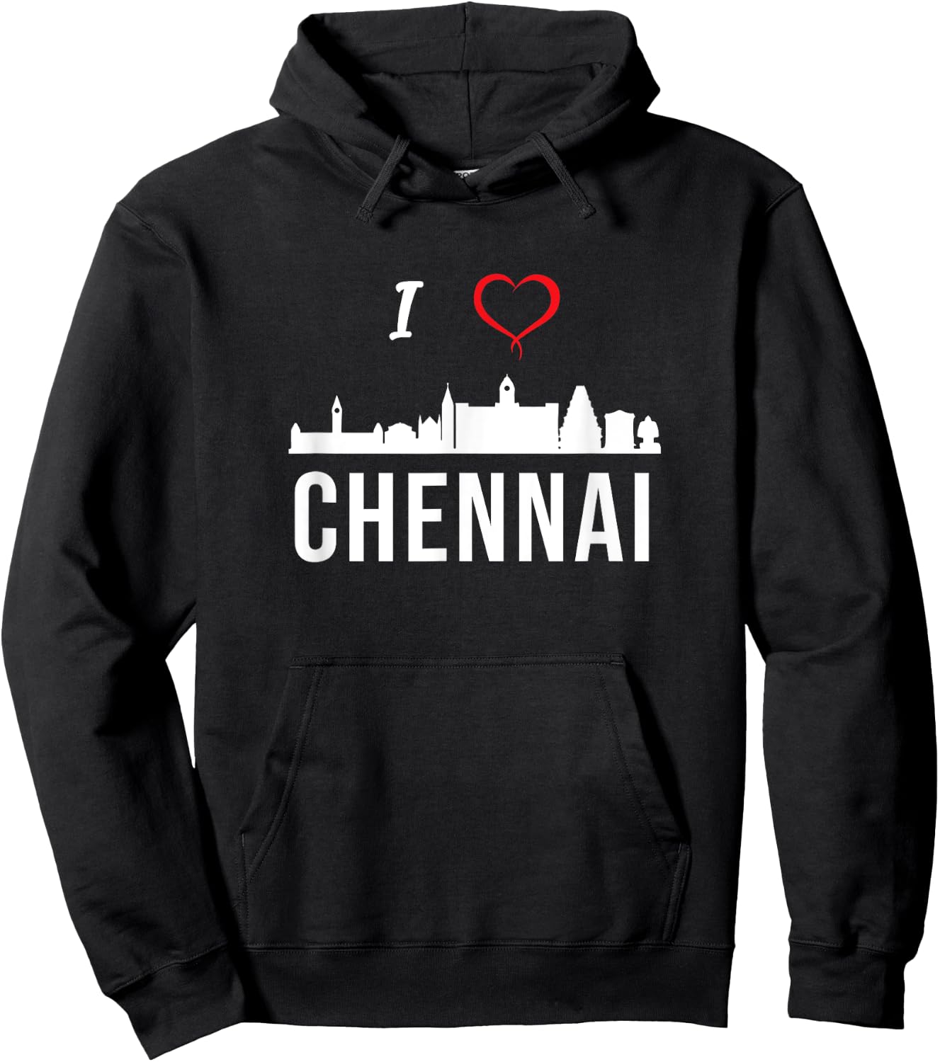 I love Chennai Madras Tamil Tamilnadu Hoodie - Hoodie | Black