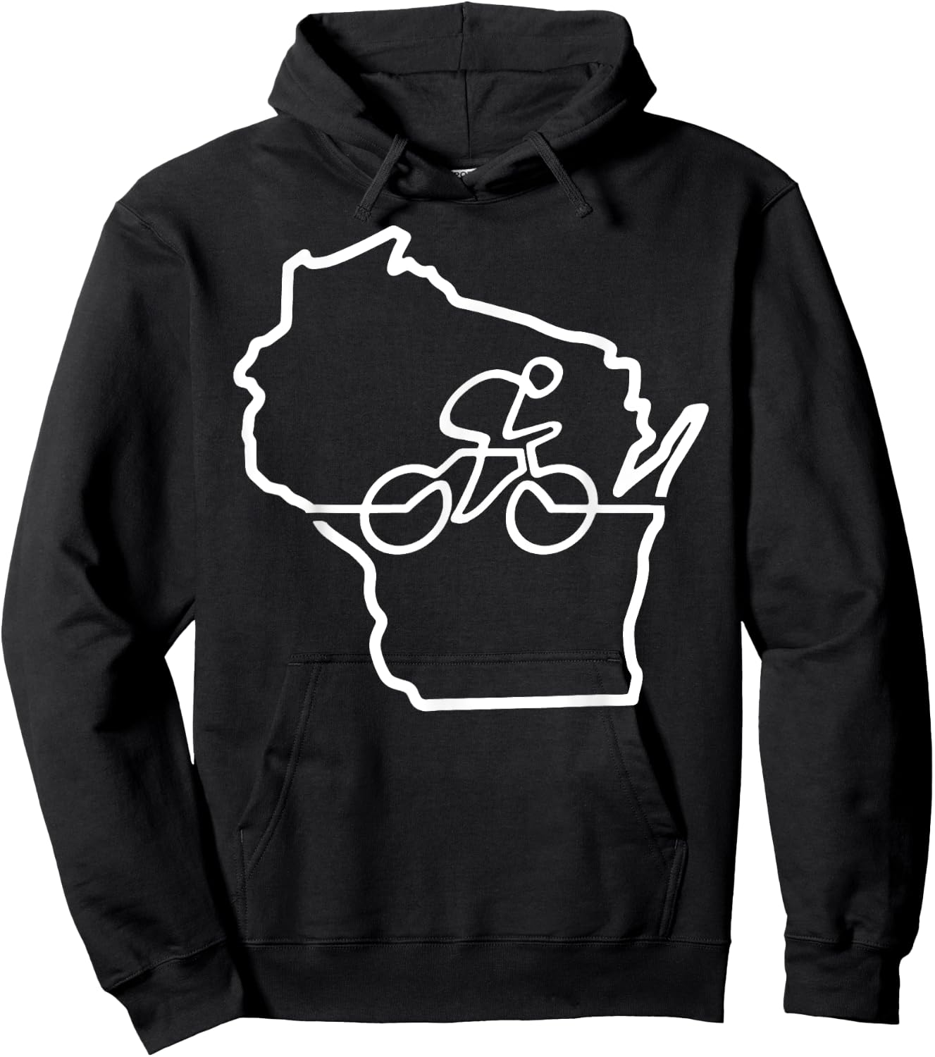 Bicycle Wisconsin Cycling Shirt Cyclist Gift Bike Biking Hoodie - Hoodie | Black