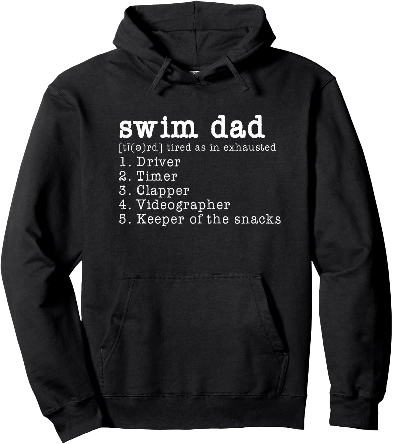 Funny Swim , Swim Dad Definition Hoodie - Hoodie | Black