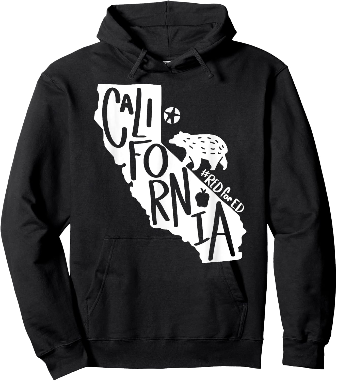 Red For Ed California State Teachers Protest March Strike Women Kids Hoodie - Hoodie | Black