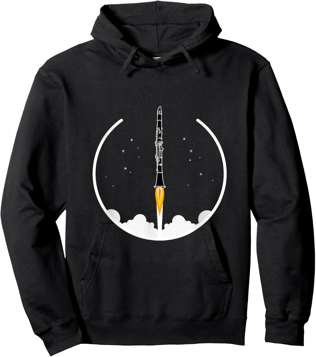 Funny Clarinet Rocket, Concert Band, Marching Band Hoodie - Hoodie | Black