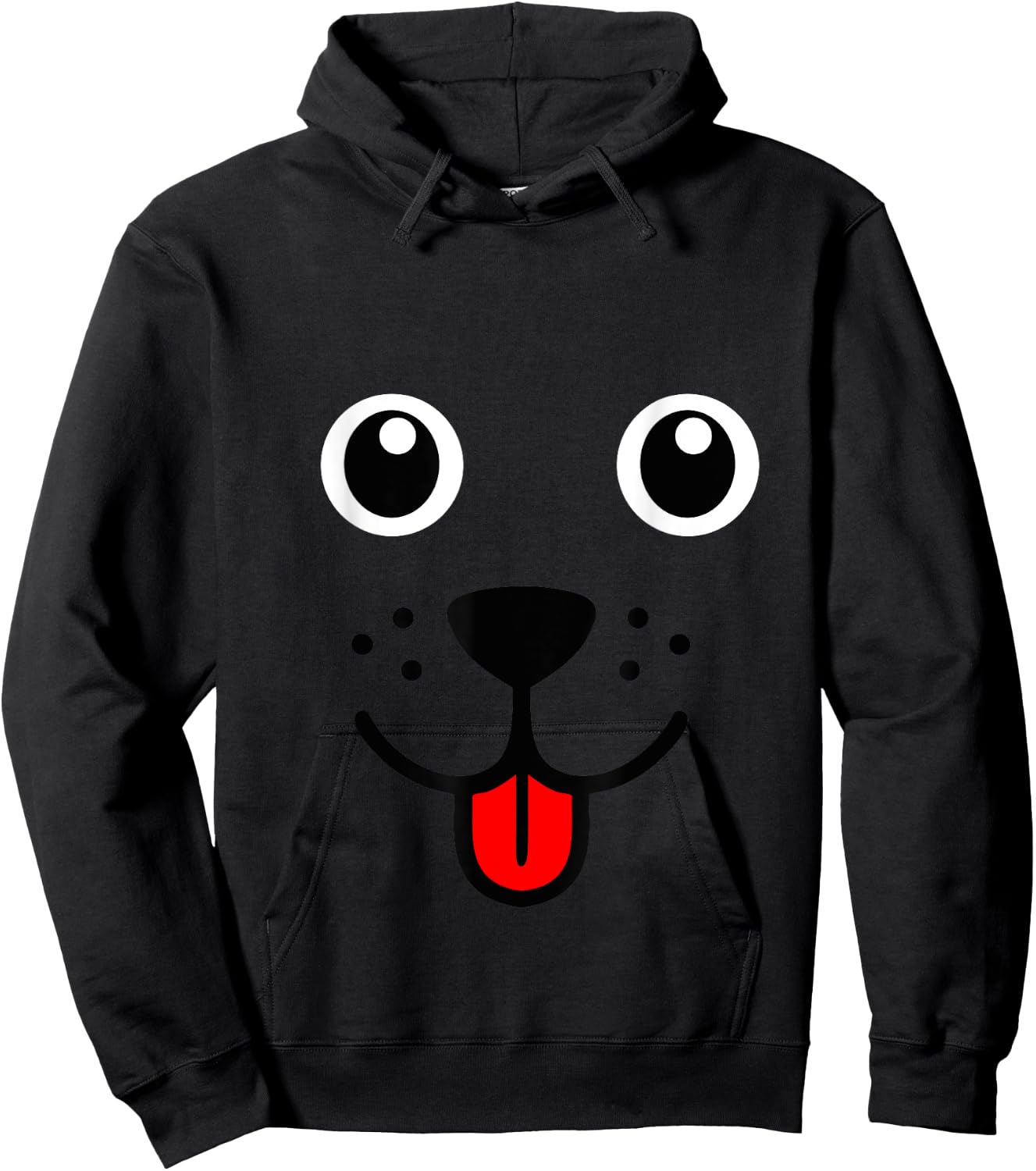 Funny Pet Animal Dog Puppy Happy Emoticon Face Gift Women Girls Kids Hoodie - Hoodie | Black
