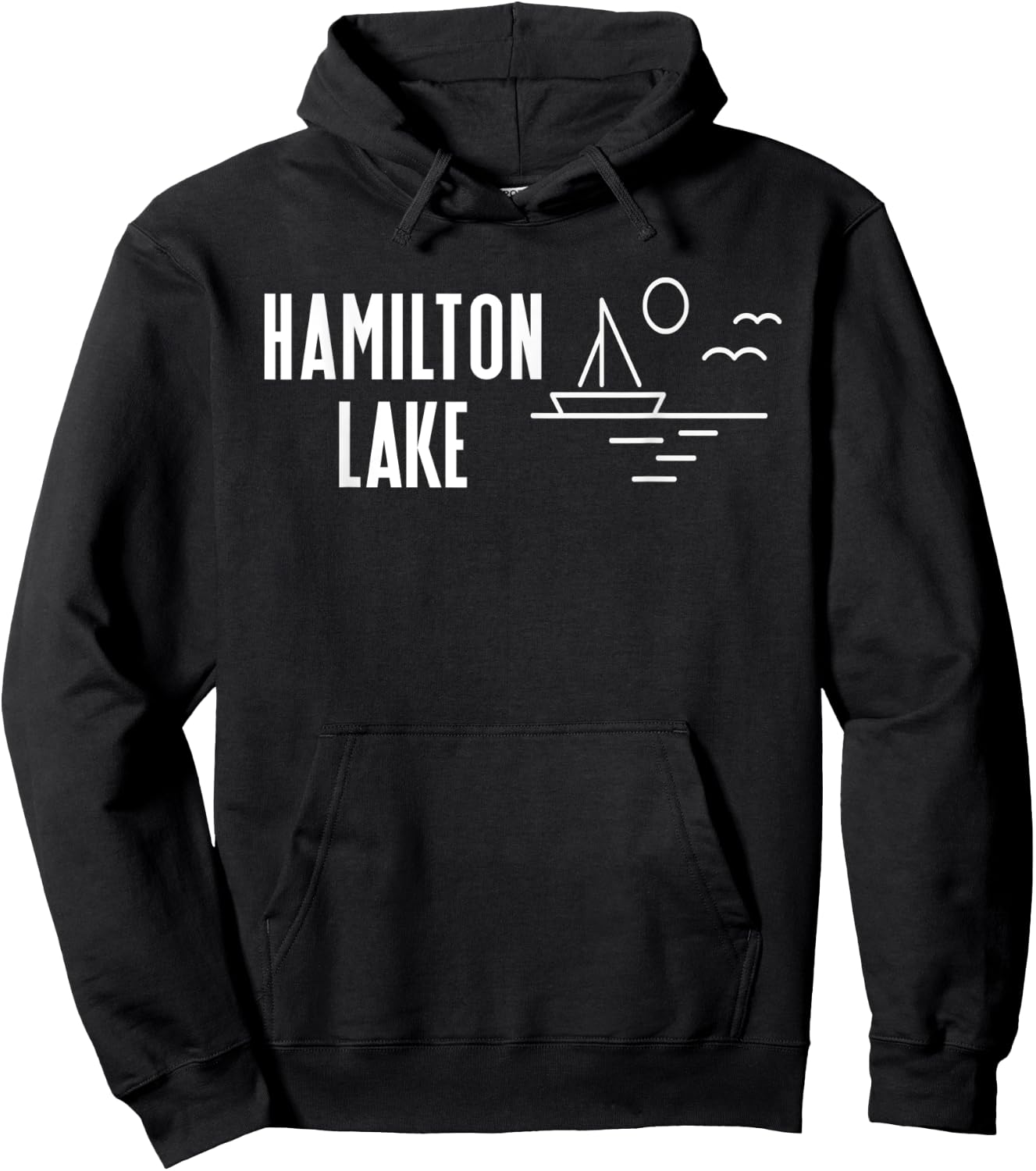 Hamilton Lake Hamilton Indiana Sailboat Hoodie - Hoodie | Black