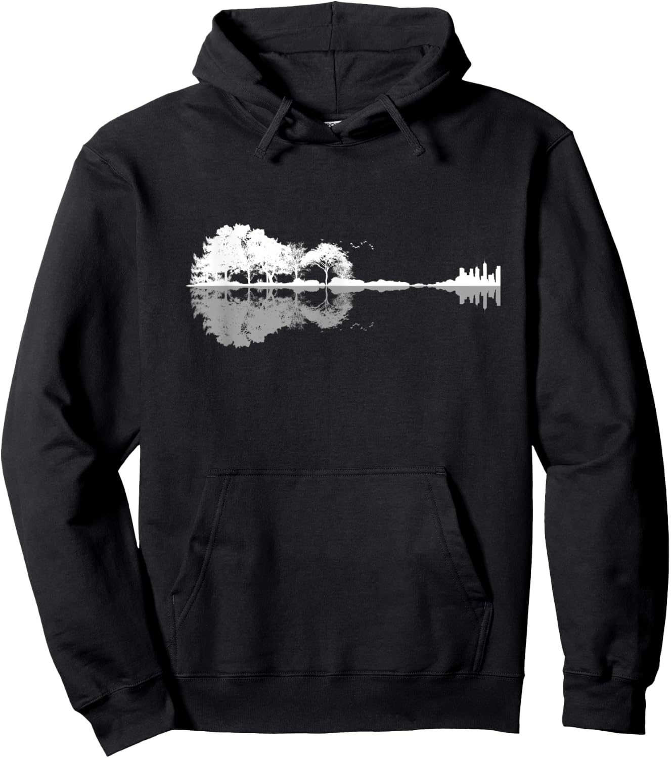 Acoustic Guitar Shirt Nature Forest Bass Guitarist Men Women Hoodie - Hoodie | Black