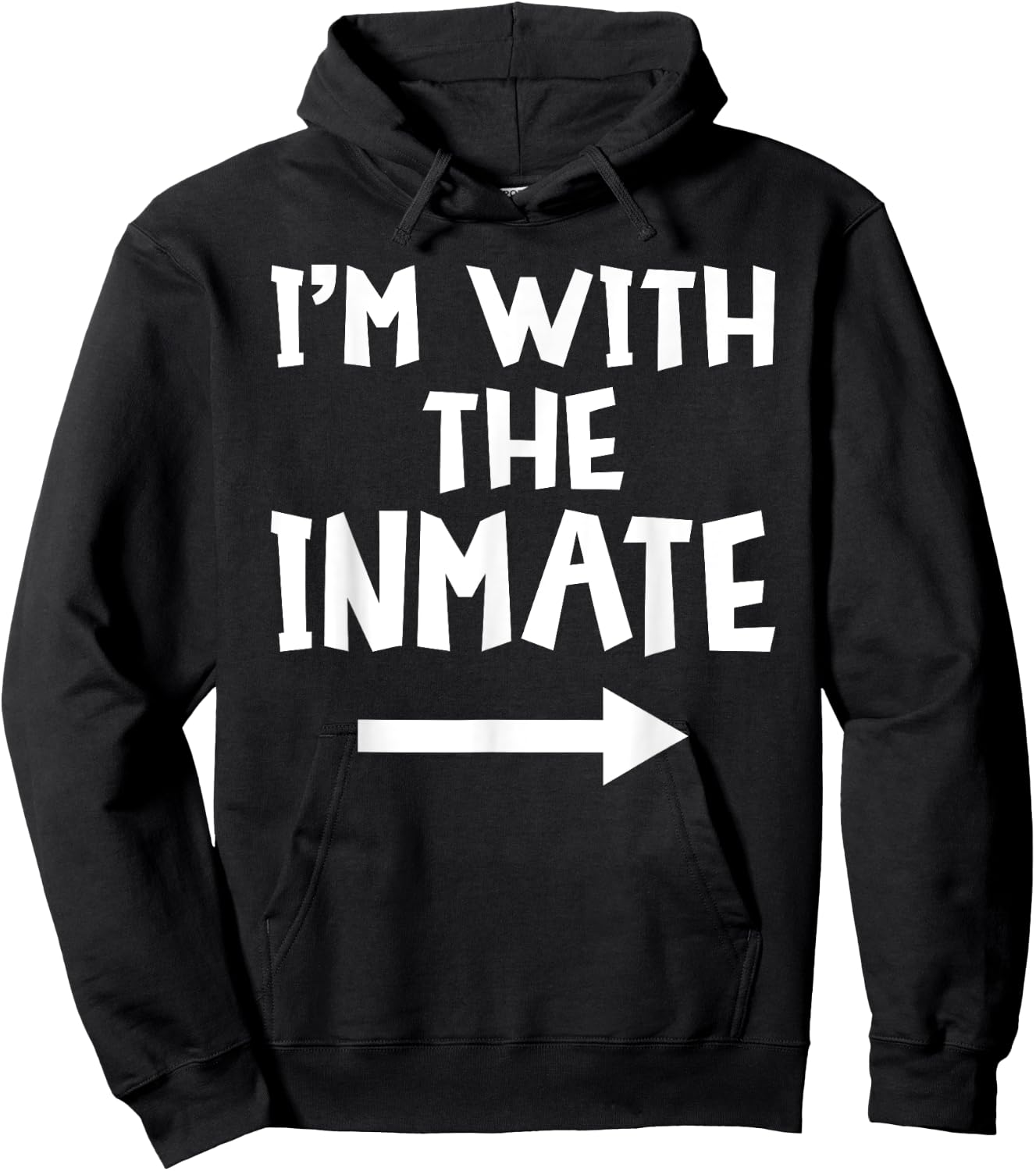 I'm With The Inmate Funny Matching Couple Halloween Costume Hoodie - Hoodie | Black