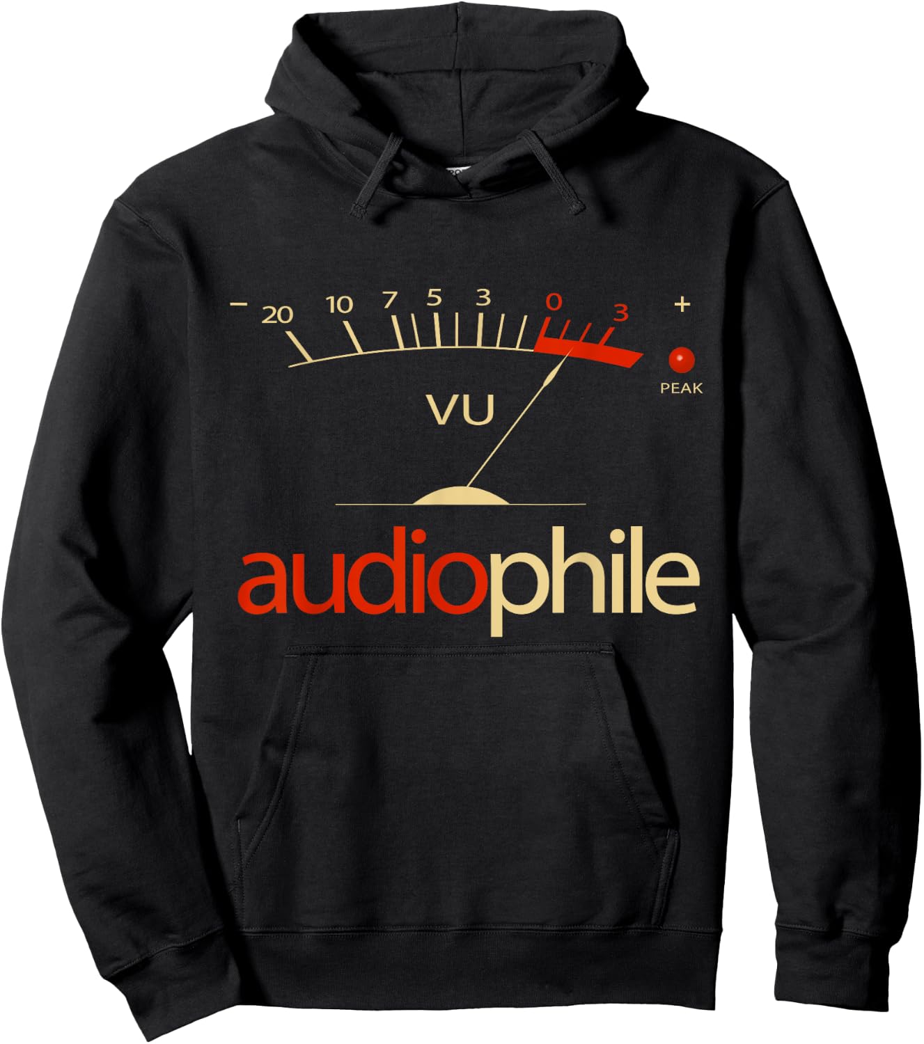VU Meter Hi-Fi Vintage Stereo Audiophile Hoodie - Hoodie | Black