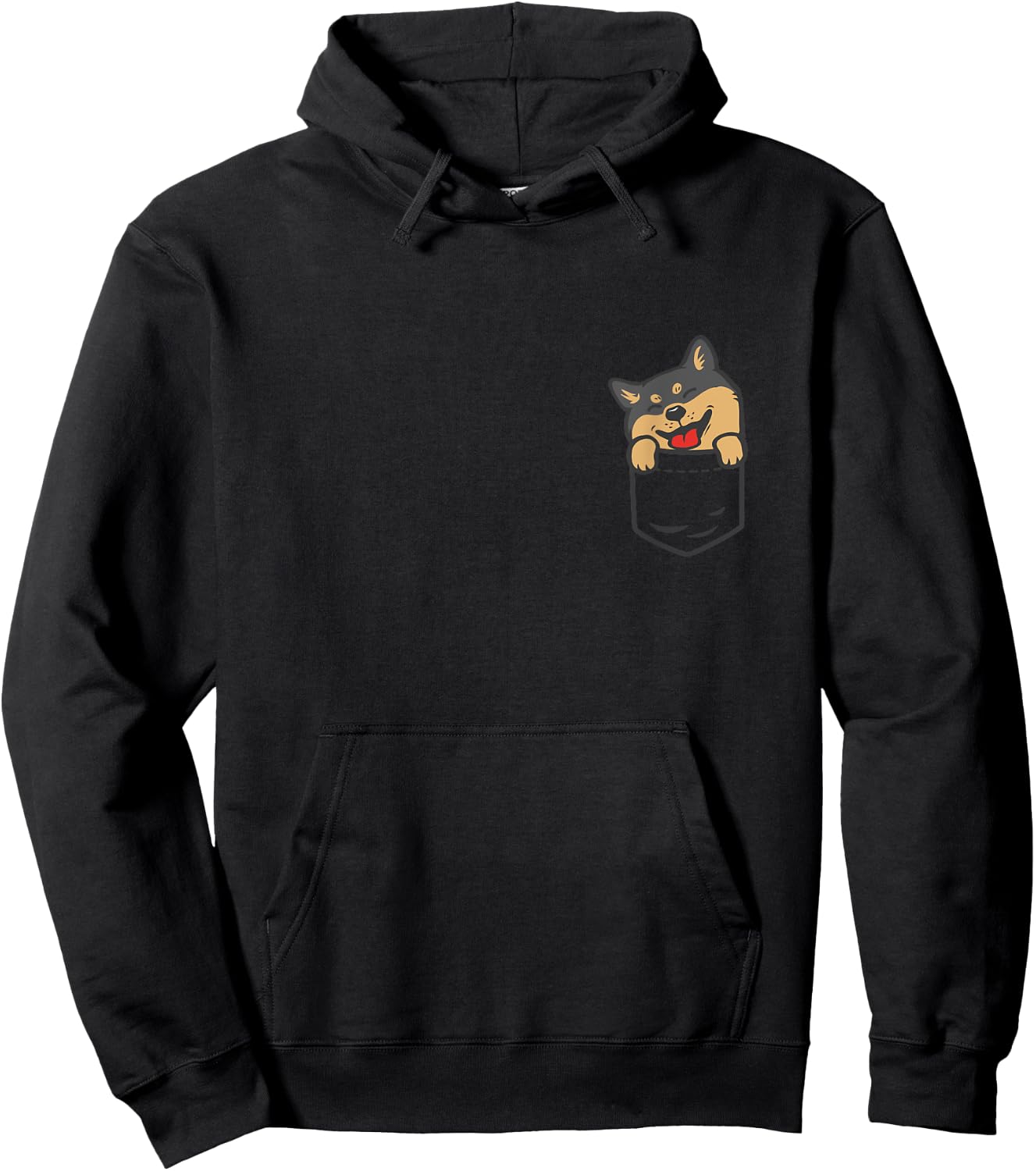 Pocket Black And Tan Shiba Inu Cute Dog Lover Pet Owner Gift Hoodie - Hoodie | Black