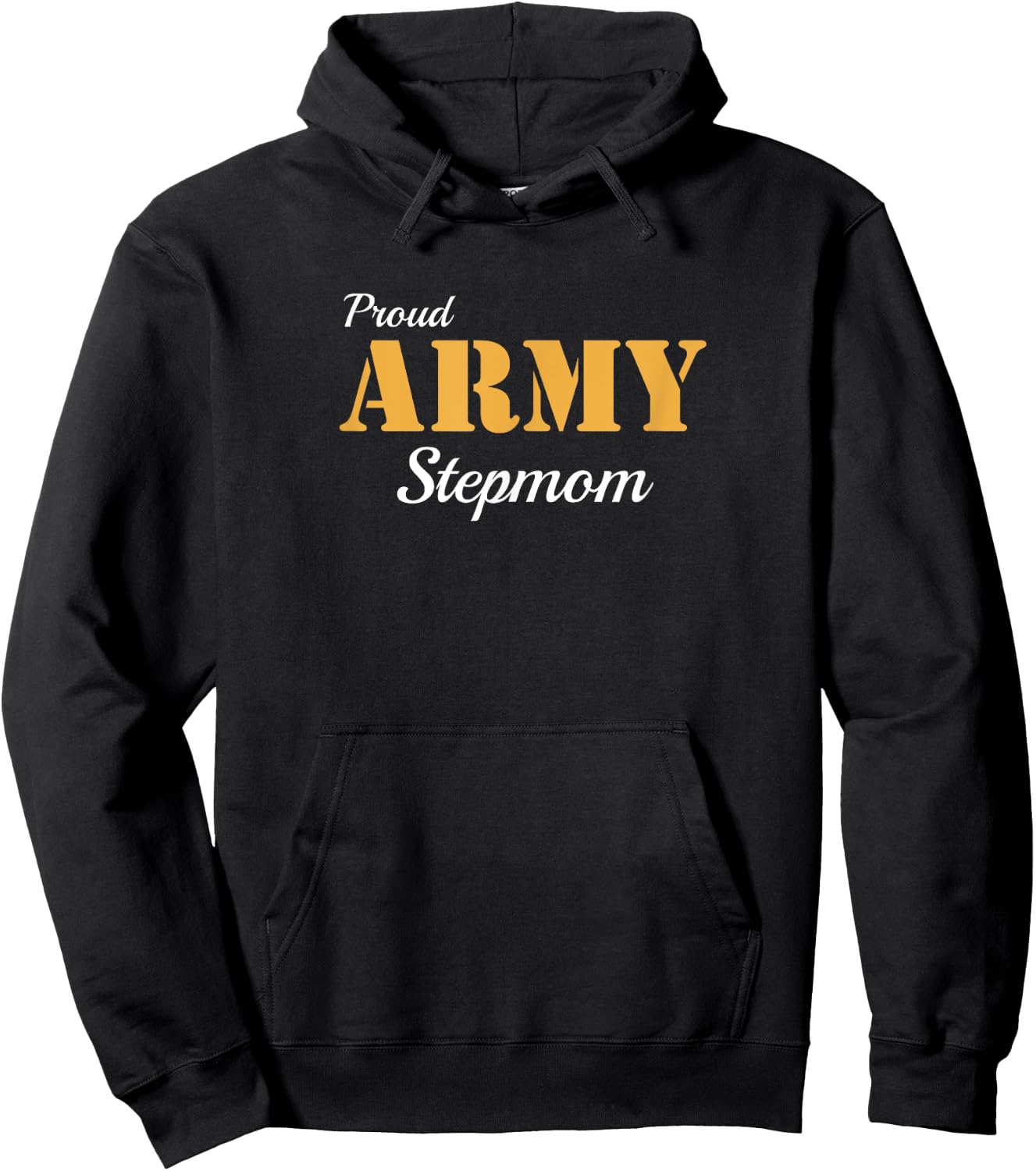 Proud Army Stepmom T Shirt Hoodie - Hoodie | Black