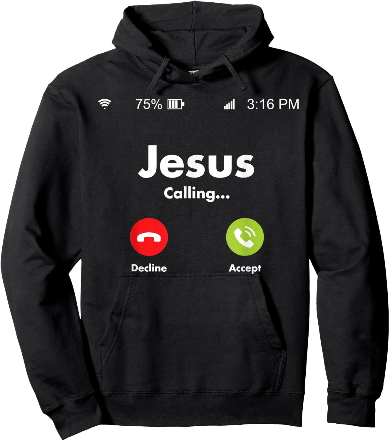 Jesus Is Calling On The Mobile Cell Phone Must Answer Hoodie - Hoodie | Black