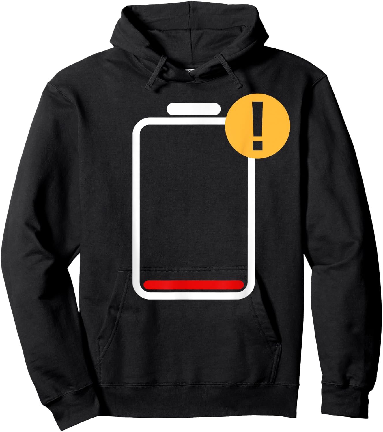 Cool Low Battery Halloween Costume | Funny Lazy DIY Gift Hoodie - Hoodie | Black