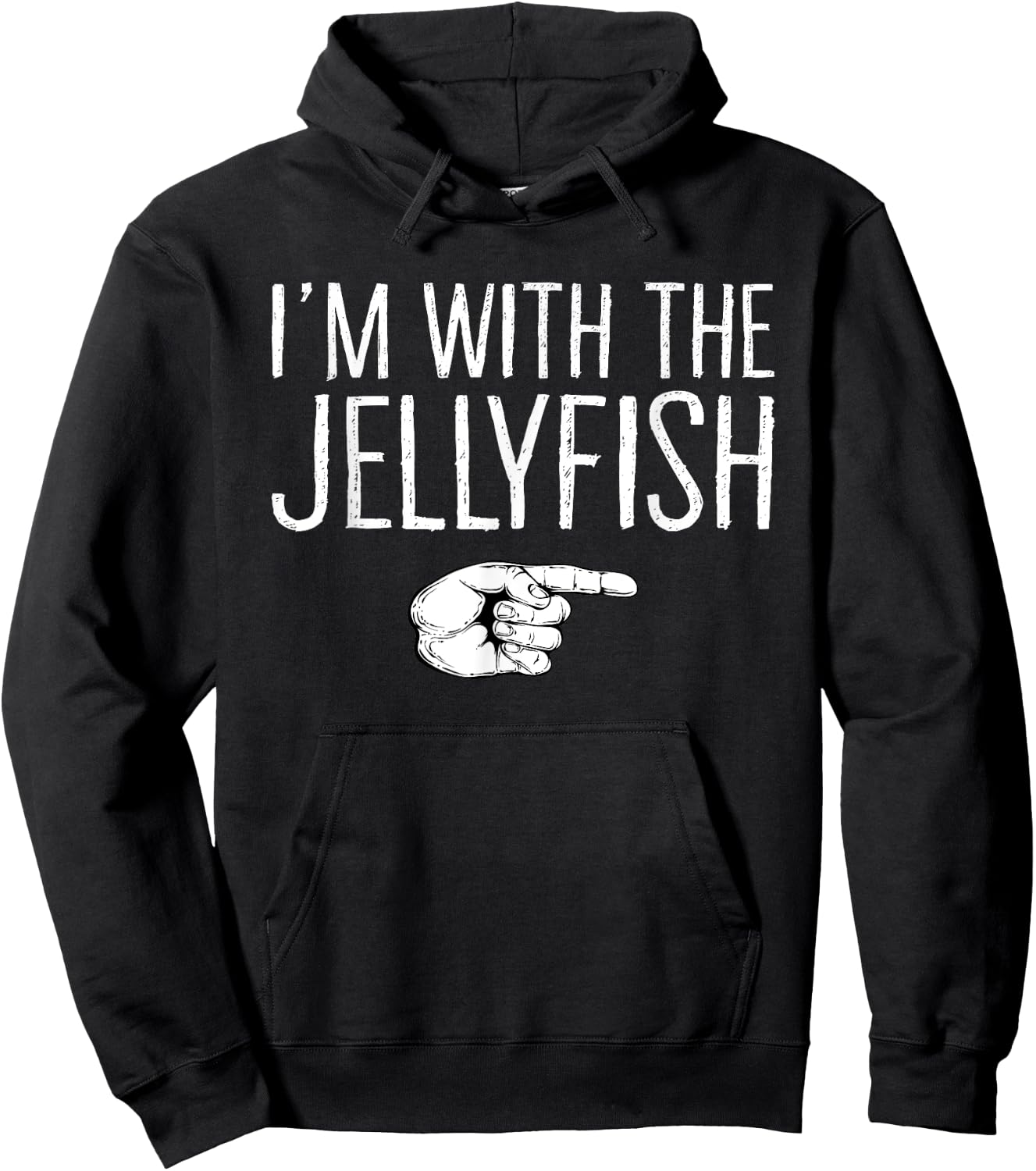 I'm With The Jellyfish Matching Costume Lazy Halloween Party Hoodie - Hoodie | Black