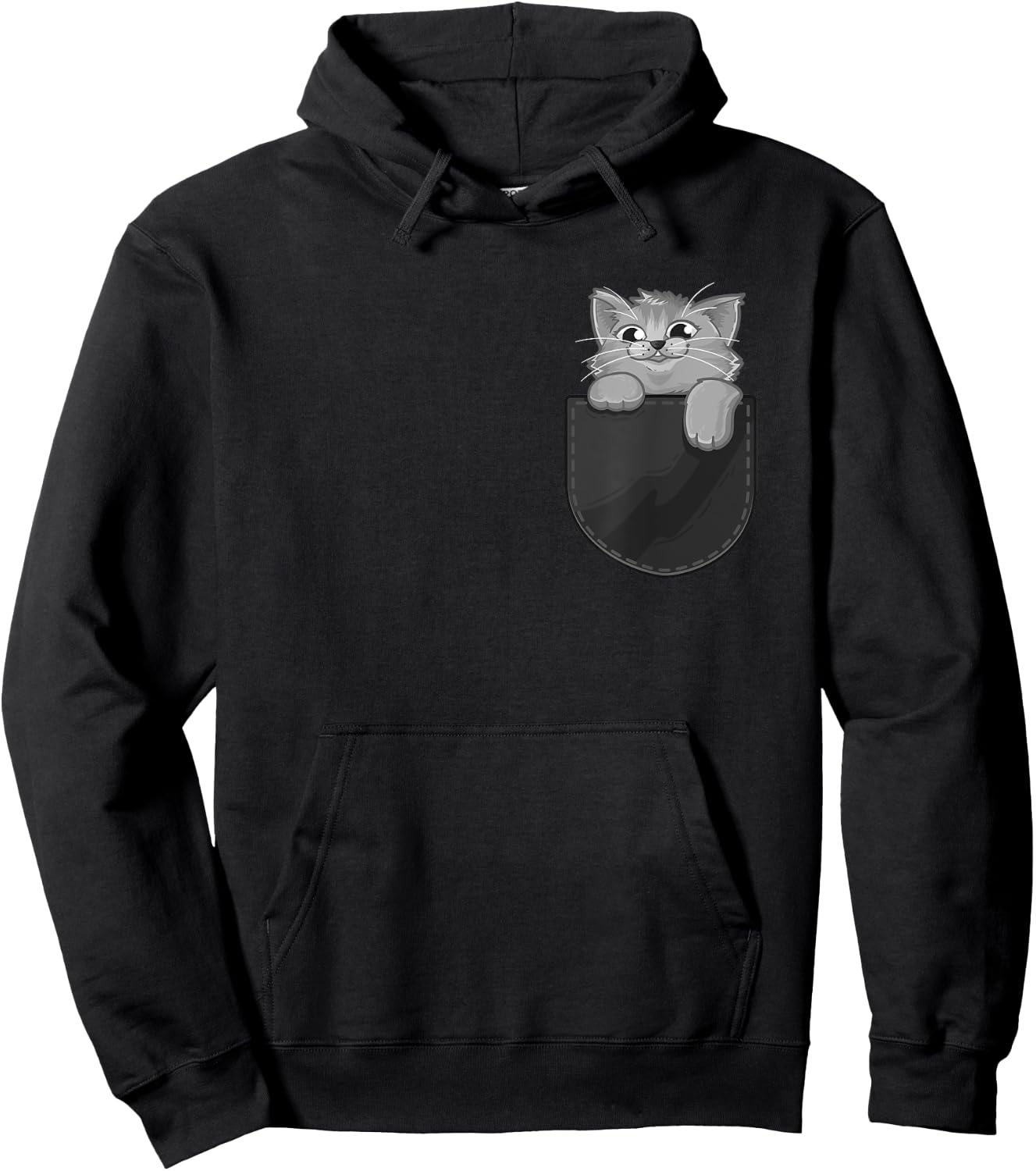 Grey Gray Cat Kitty In My Pocket Adorable Sassy Kitten Gift Women Girls Kids Hoodie - Hoodie | Black