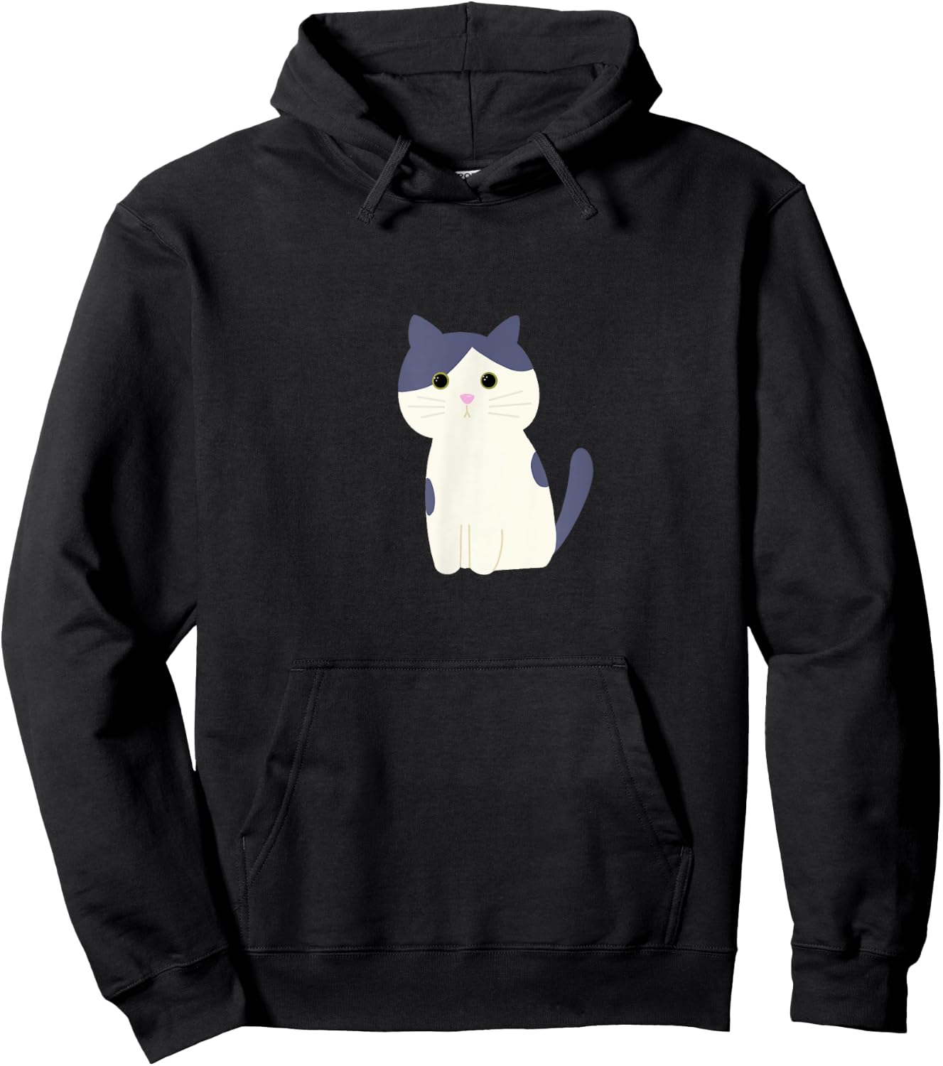 Cute Gray and White Spotted Cat Hoodie - Hoodie | Black