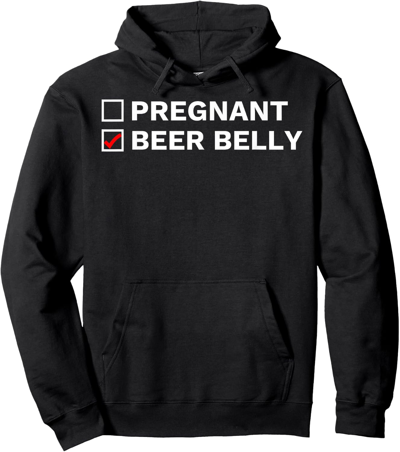 I'm Not Pregnant It's A Beer Belly Funny Beer Drinker Hoodie - Hoodie | Black
