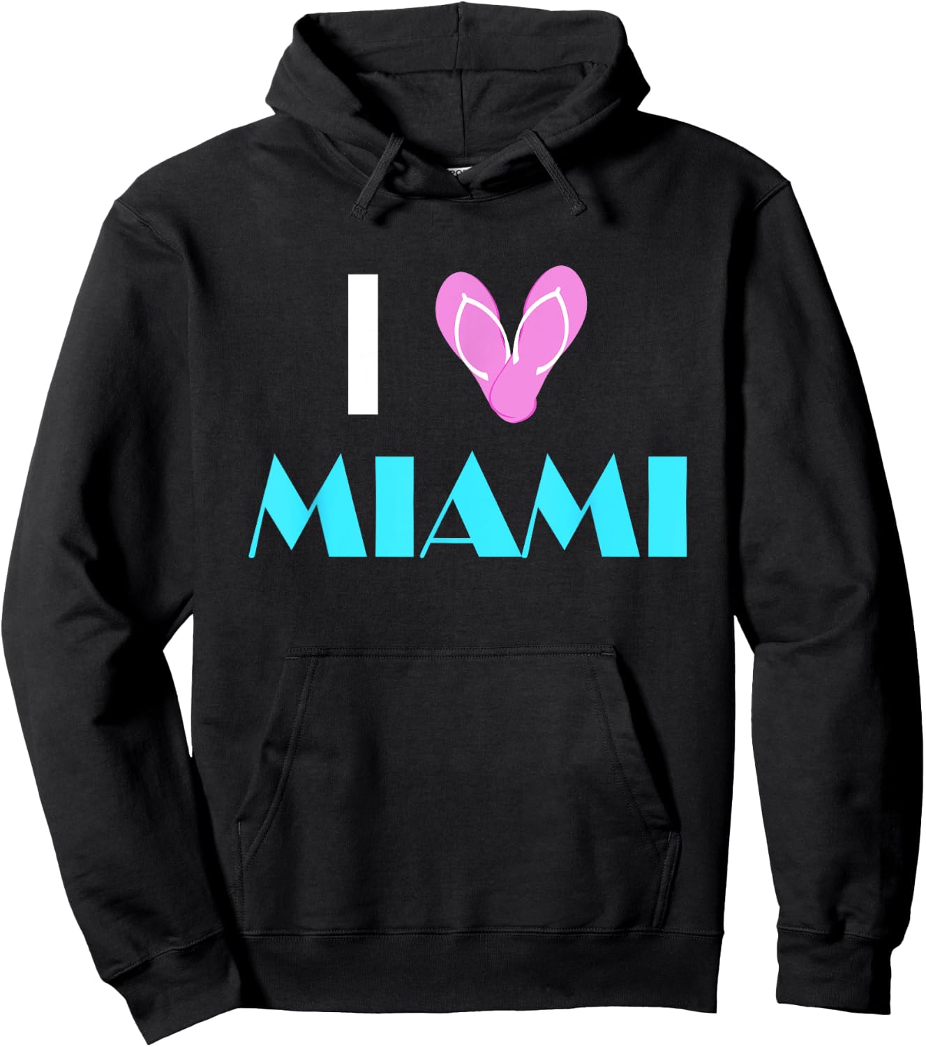 I Love Miami Heart Sandals Miami Pride Beach Vacation Hoodie - Hoodie | Black
