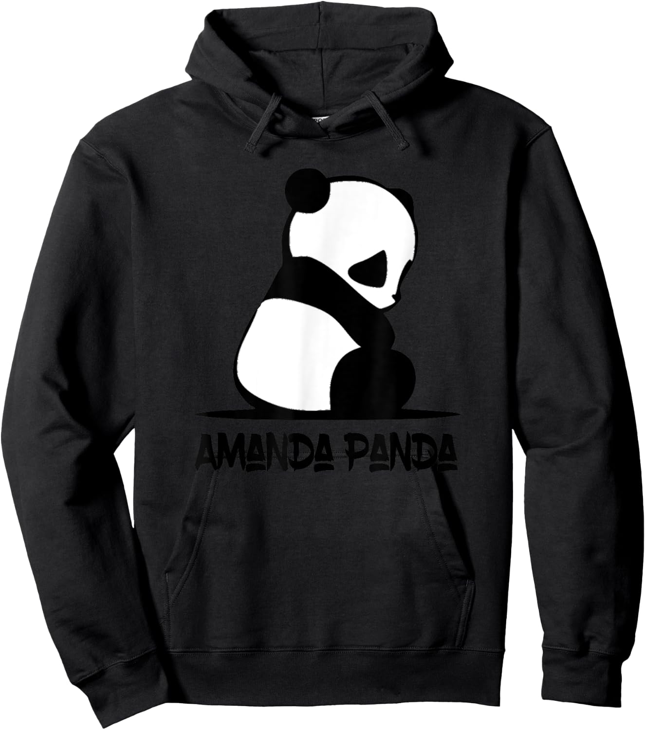 Cute Amanda Panda Sitting Bear Hoodie - Hoodie | Black