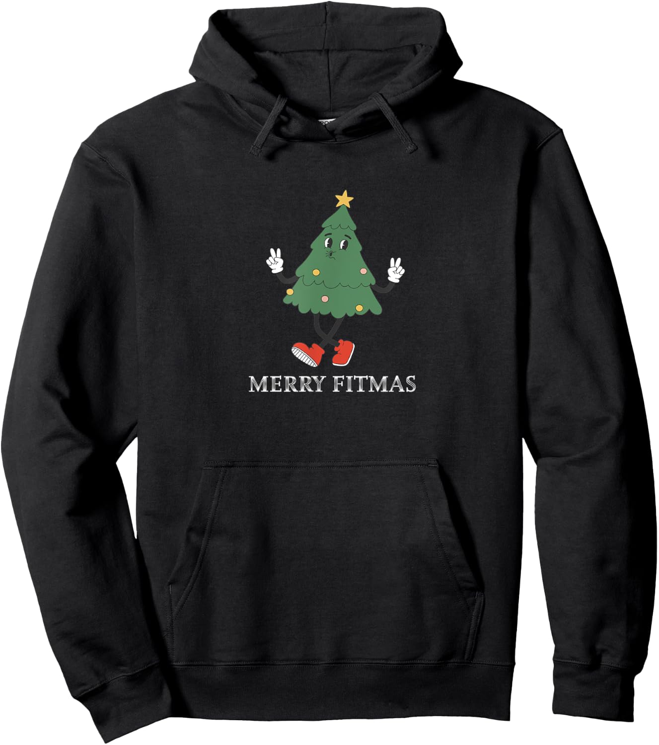 Merry Fitmas Holiday Fitness Christmas Joy Hoodie - Hoodie | Black
