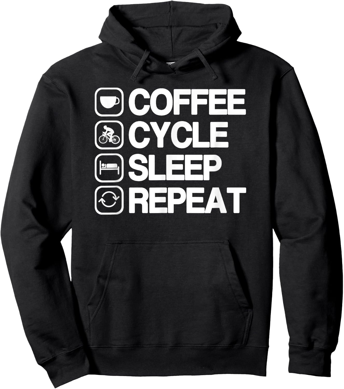 Funny Cycling Cycle Shirt for Coffee Lovers Hoodie - Hoodie | Black