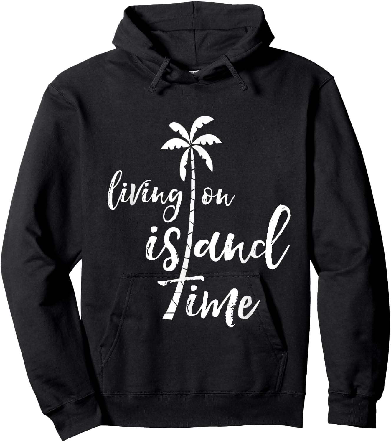 Living on Island Time Tropical Hoodie - Hoodie | Black