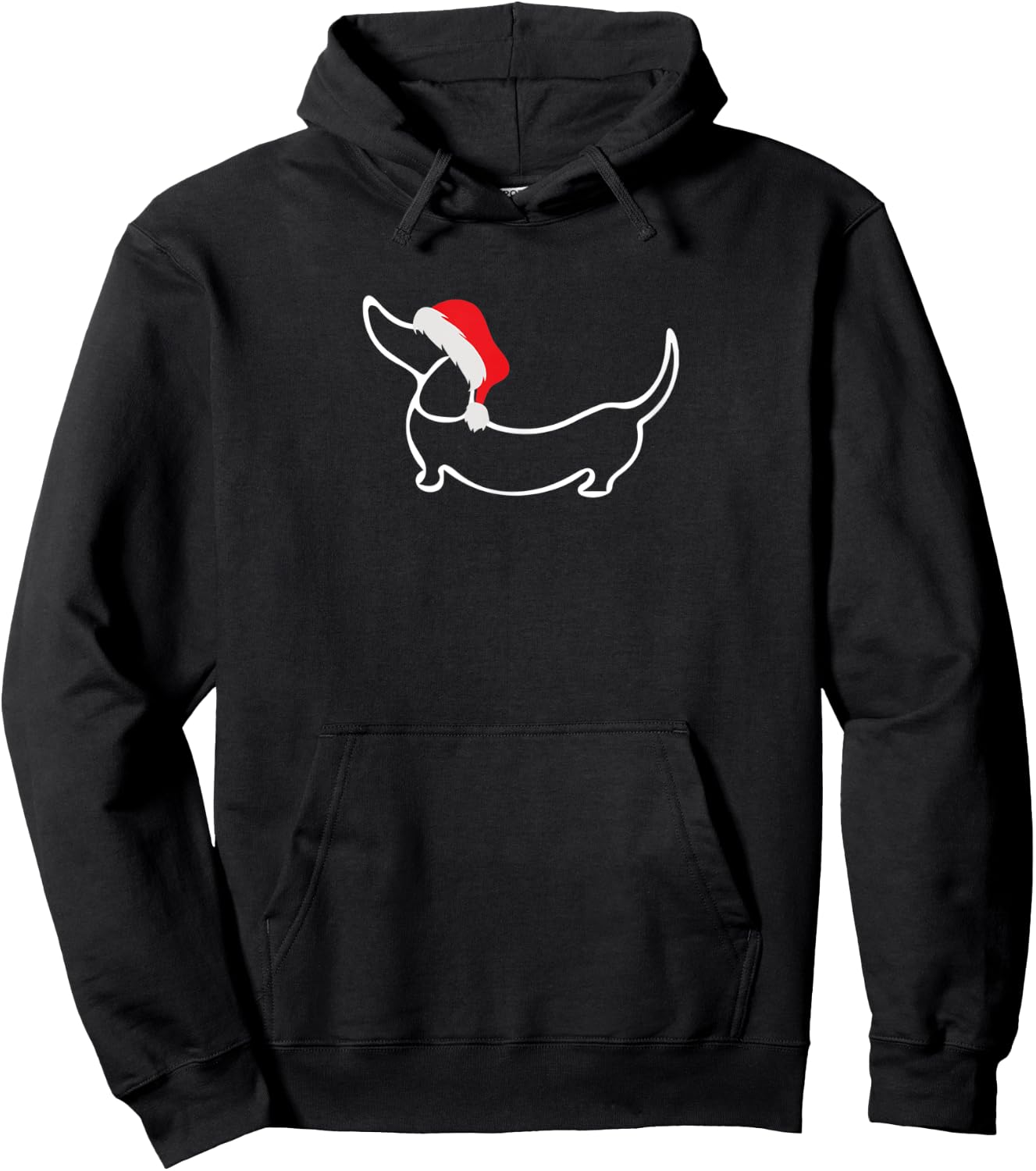 Dachshund In Santa Hat Christmas Hoodie - Hoodie | Black