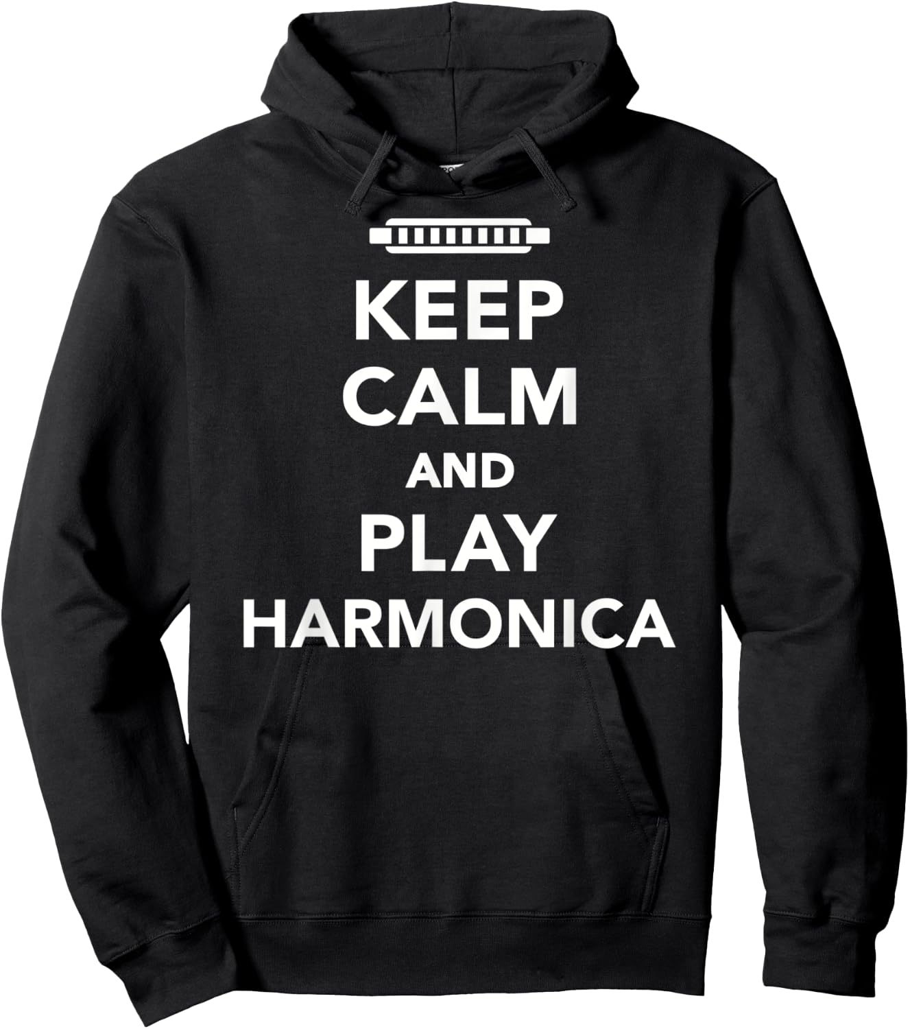 Keep calm and play Harmonica Hoodie - Hoodie | Black