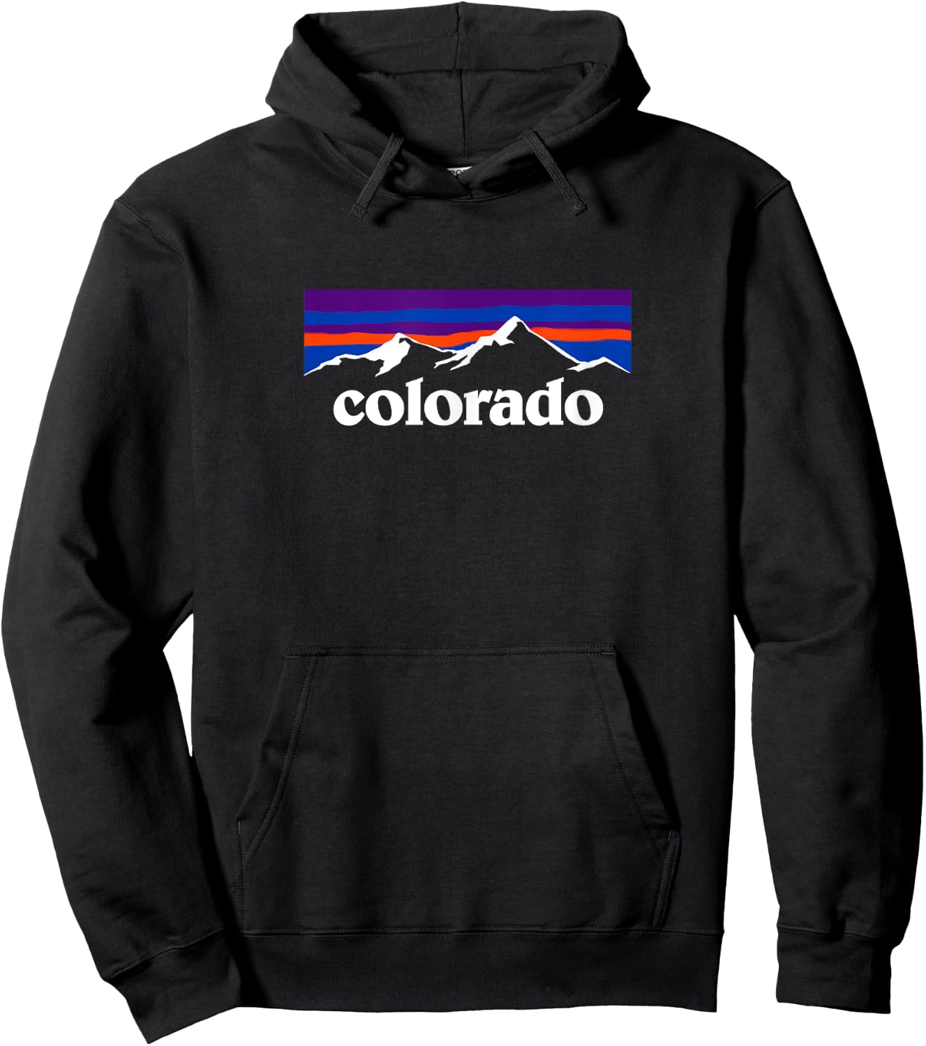 The Art of Print Colorado MCMA Colorado Mountains Outdoor Flag Design - Men's Black Small Classic Fit Short Sleeve Hoodie - Hoodie | Black
