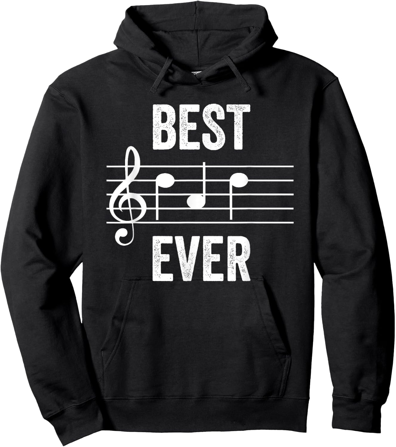 Best Dad Ever Music Notes Funny Fathers Day Gift Hoodie - Hoodie | Black