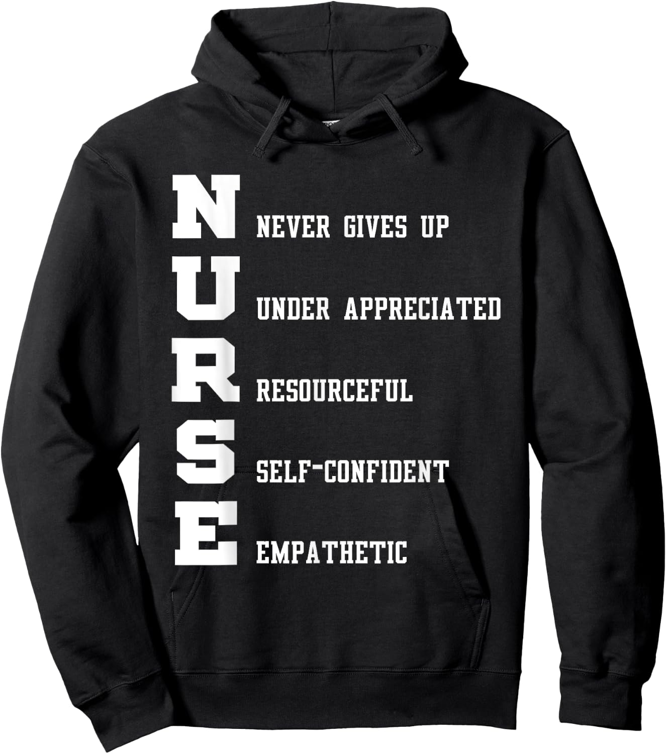 Nurse - Nurse Never Gives Up Under Appreciated Hoodie - Hoodie | Black