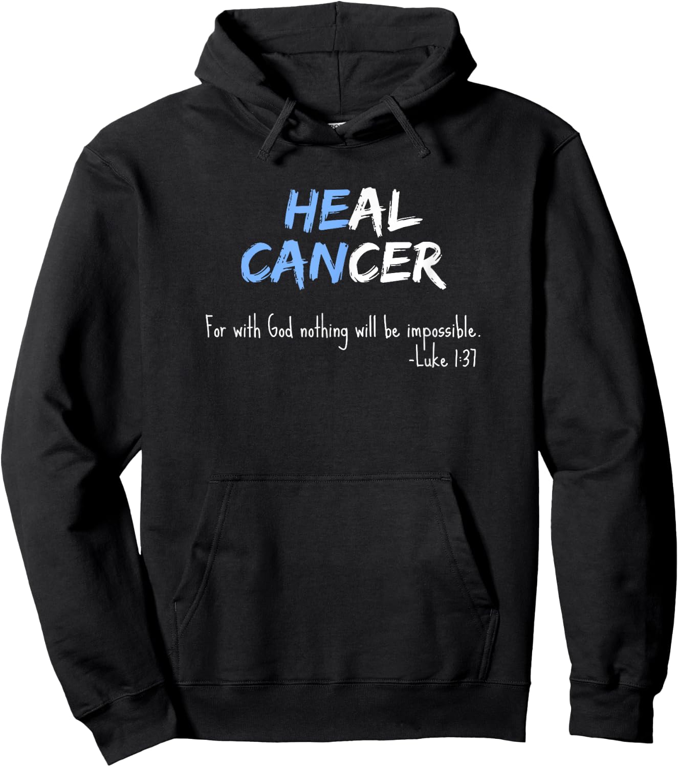 Prostate Cancer Shirt Awareness Blue Bible Verse Heal Hoodie - Hoodie | Black