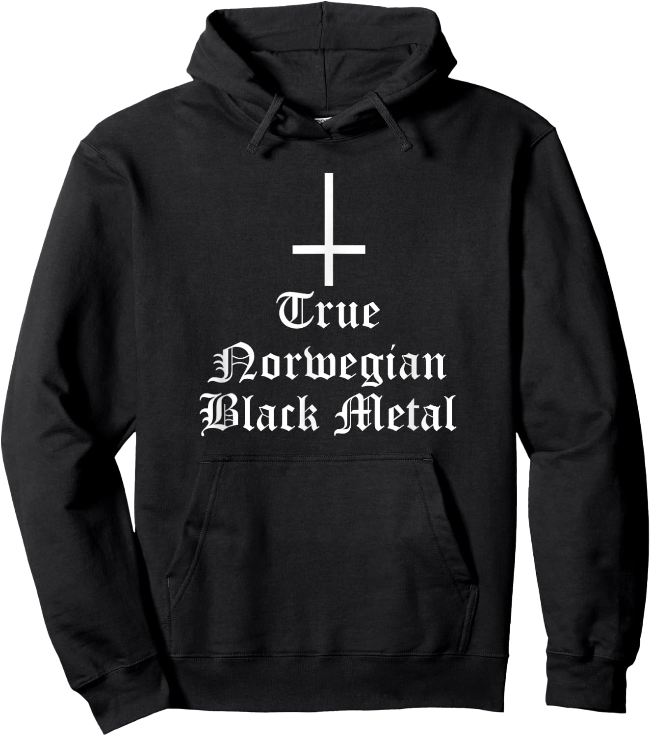 True Norwegian Black Metal Music Inverted Cross Hoodie - Hoodie | Black