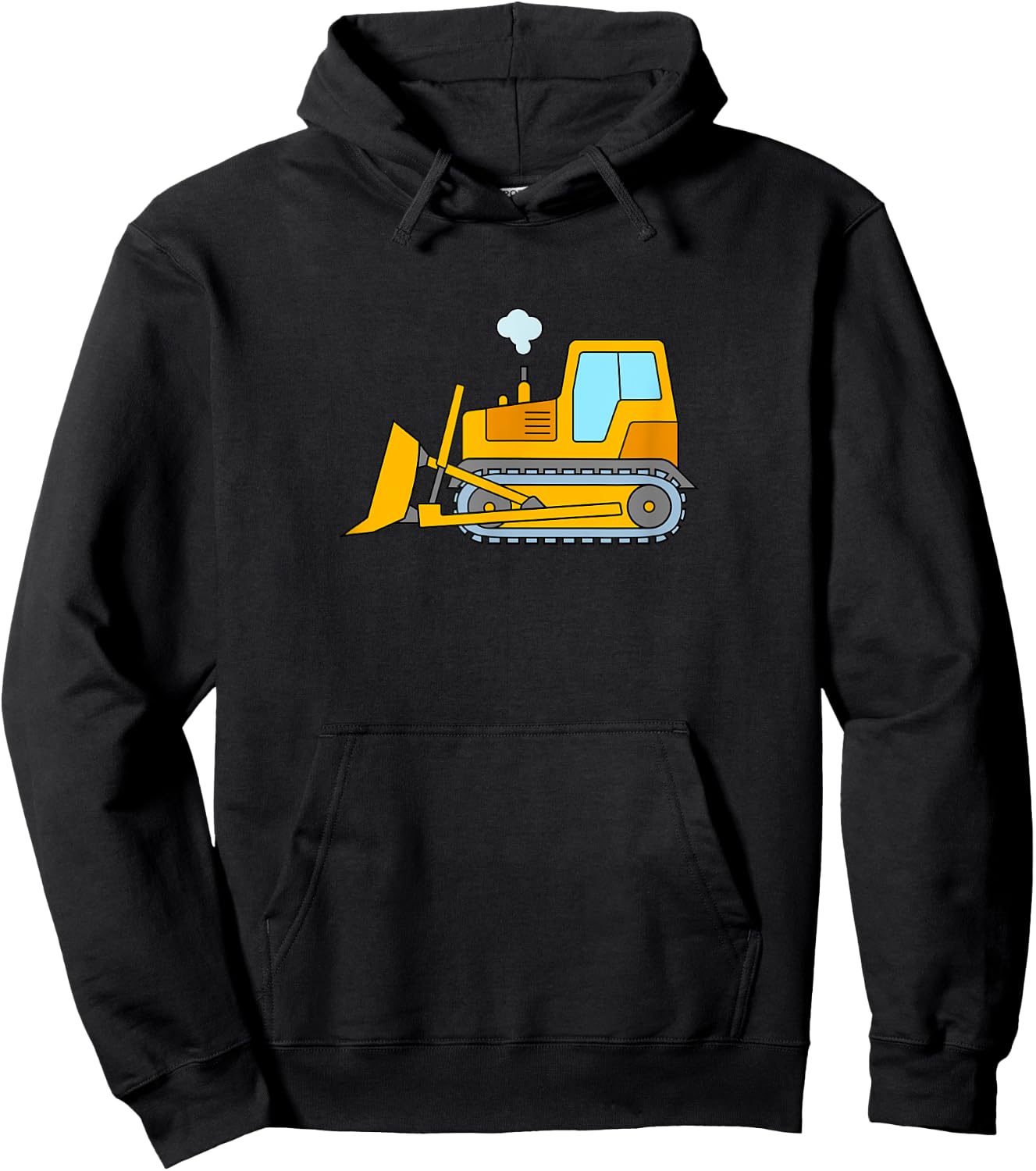Design with Yellow Dozer Bulldozer Construction Hoodie - Hoodie | Black