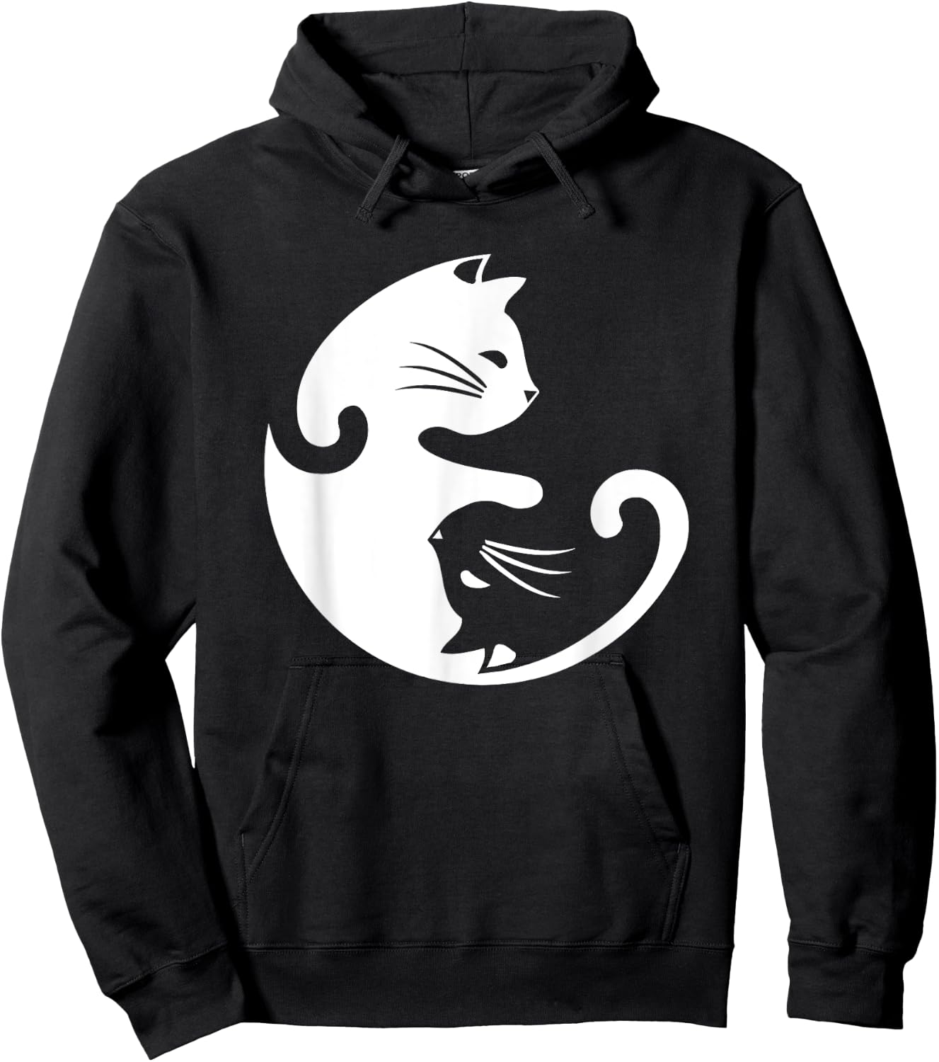 Cat Yin Yang Peace Loving Interconnected Hoodie - Hoodie | Black