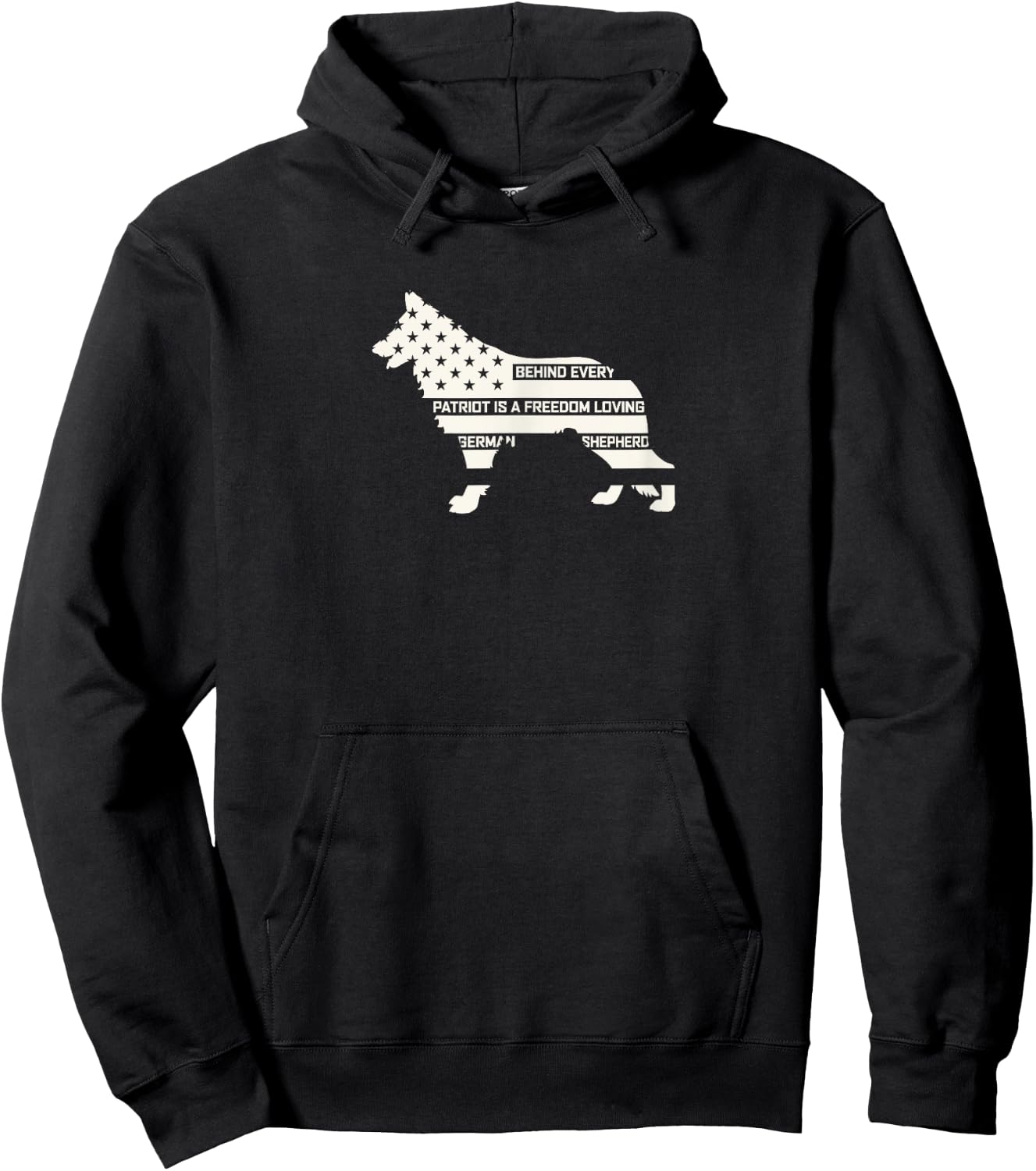 White German Shepherd Patriotic Hoodie - Hoodie | Black