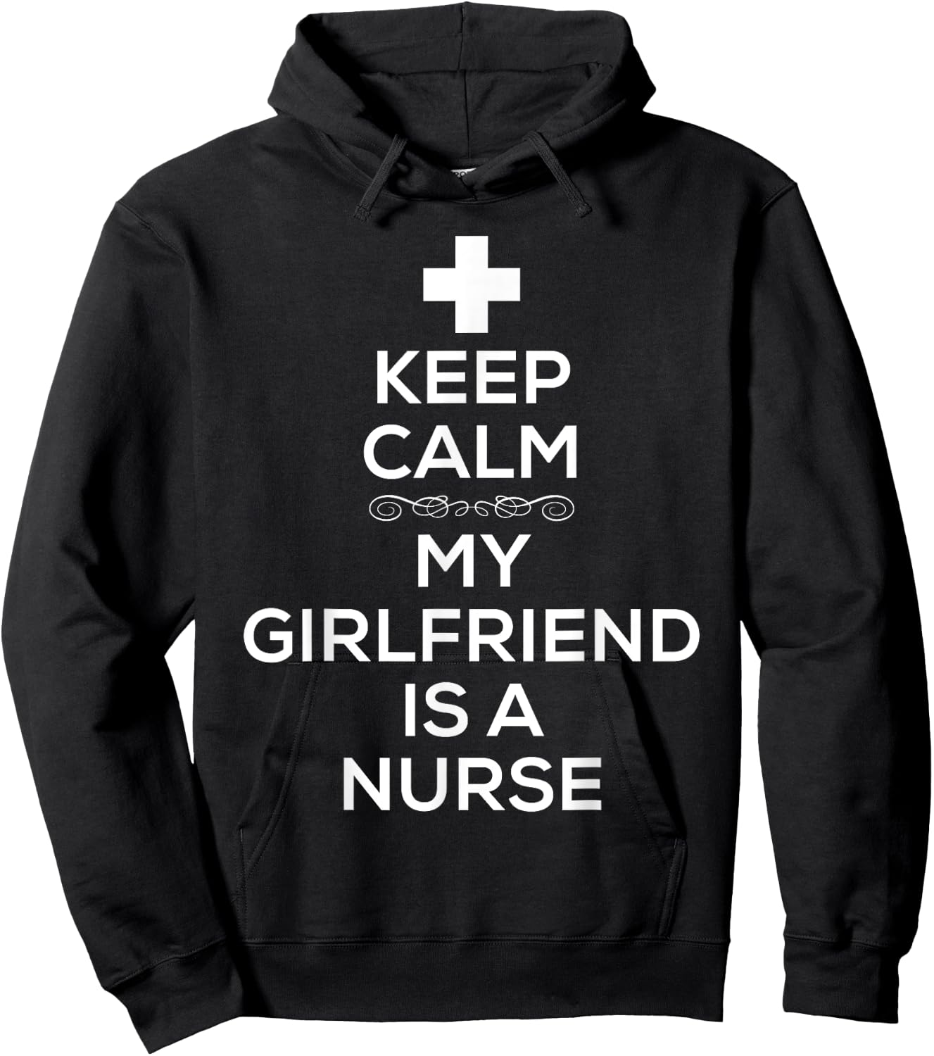 Keep Calm My Girlfriend Is A Nurse T Shirt for Boyfriend Hoodie - Hoodie | Black