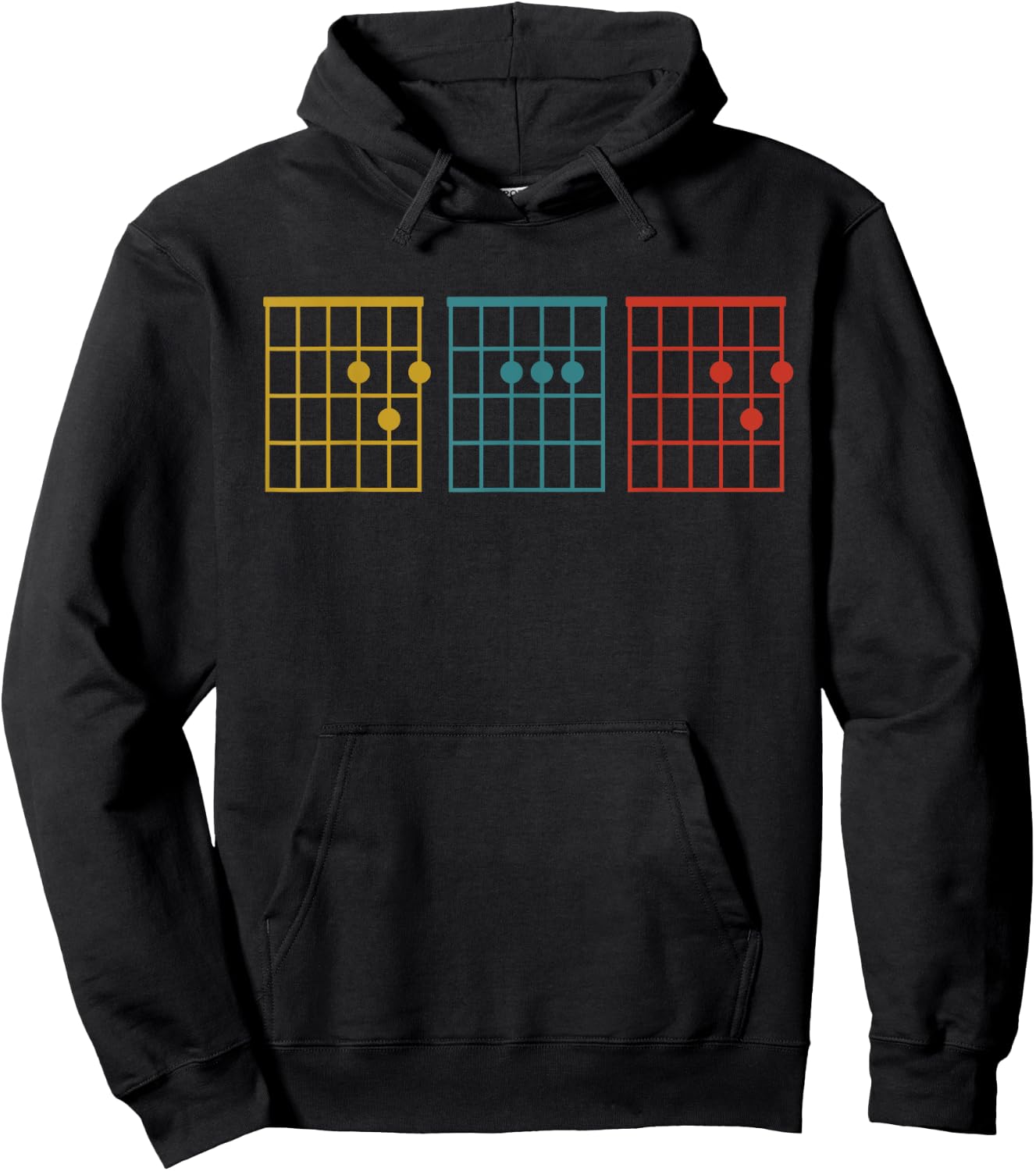 Vintage Guitar Chord DAD Father's Day Musician Hoodie - Hoodie | Black